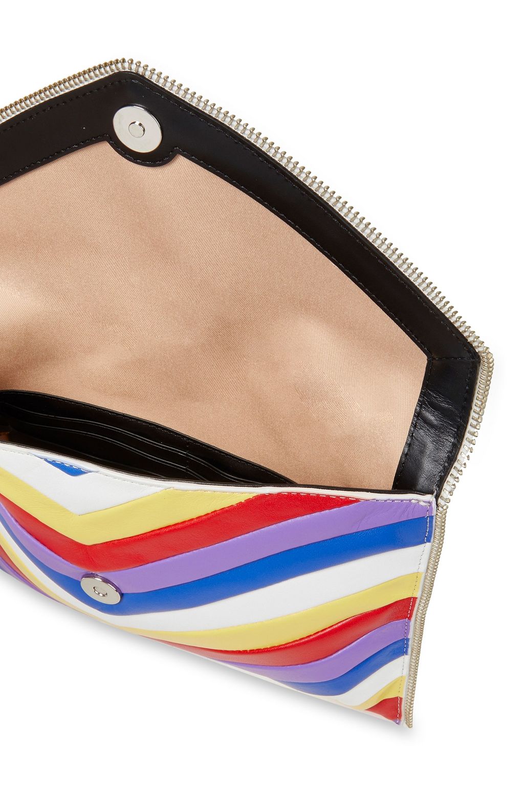 REBECCA MINKOFF Leo zip-embellished quilted leather clutch