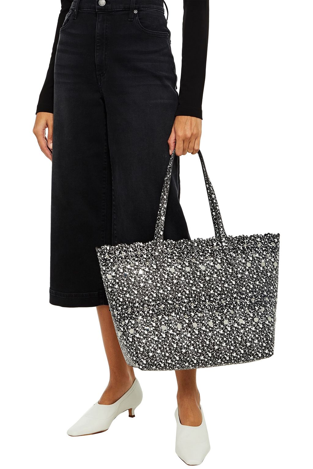REBECCA MINKOFF Laser-cut studded leather tote