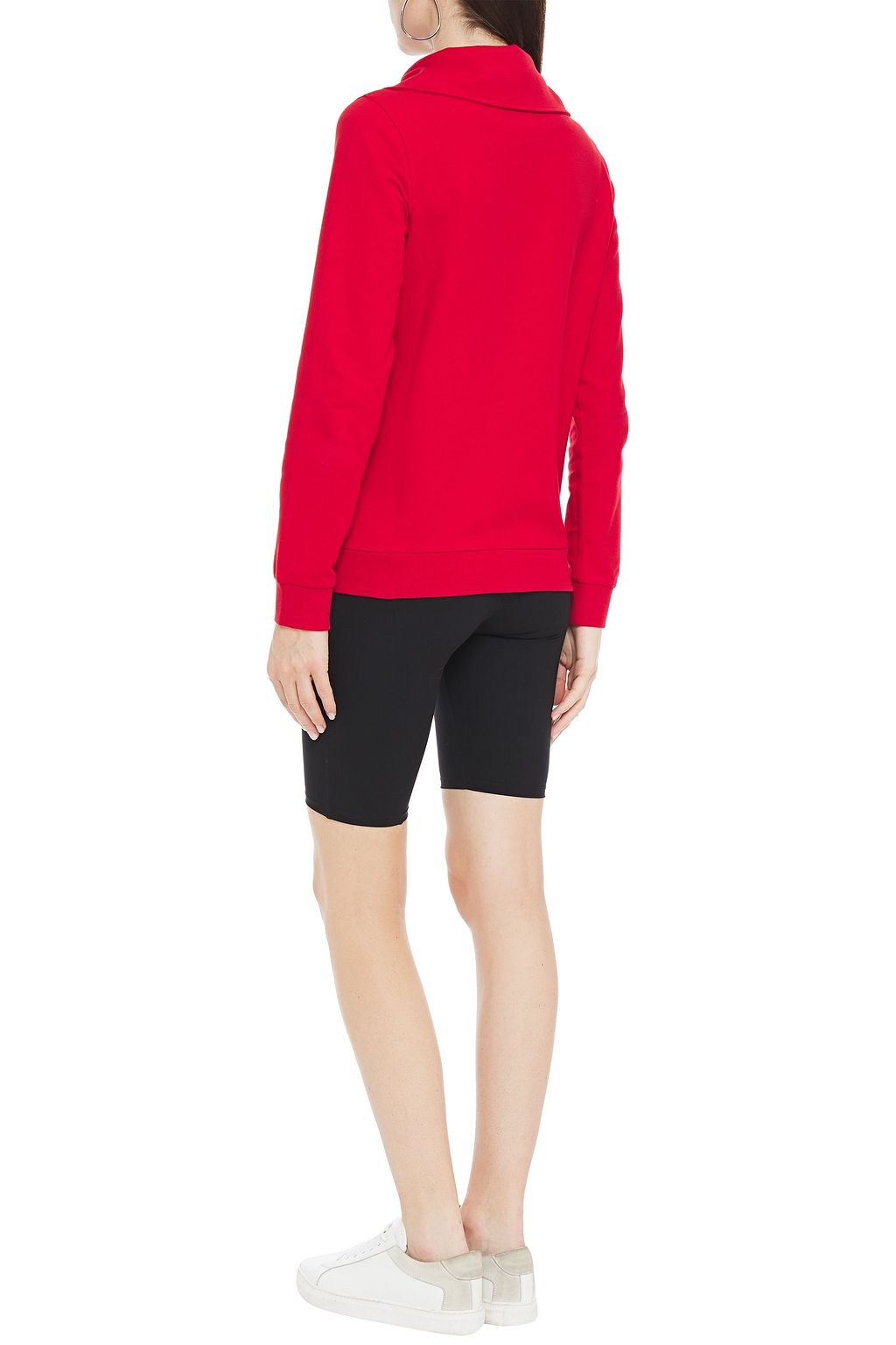 LOVE MOSCHINO Printed French cotton-blend terry jacket
