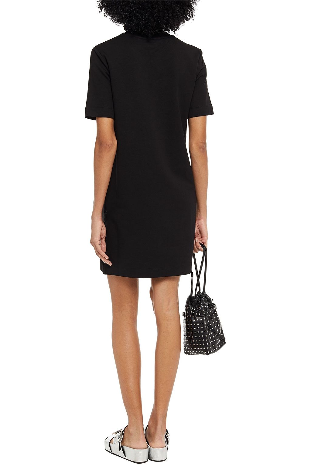 LOVE MOSCHINO Crystal-embellished French cotton-blend terry mini dress