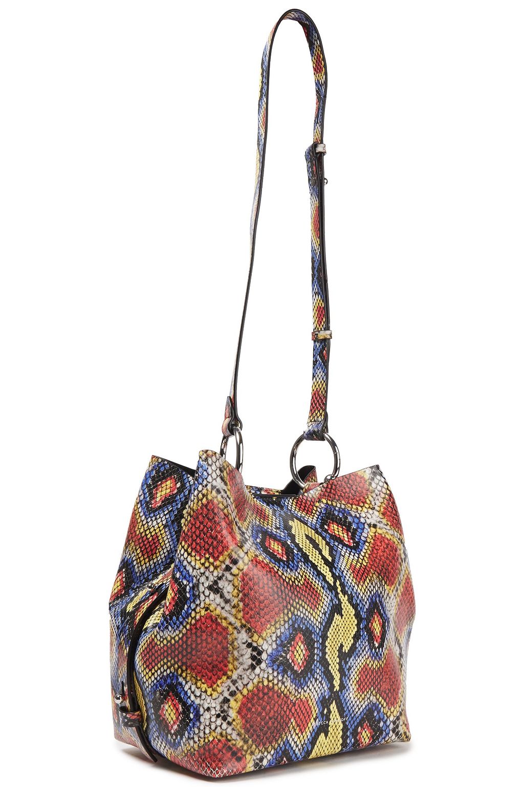REBECCA MINKOFF Snake-effect leather bucket bag