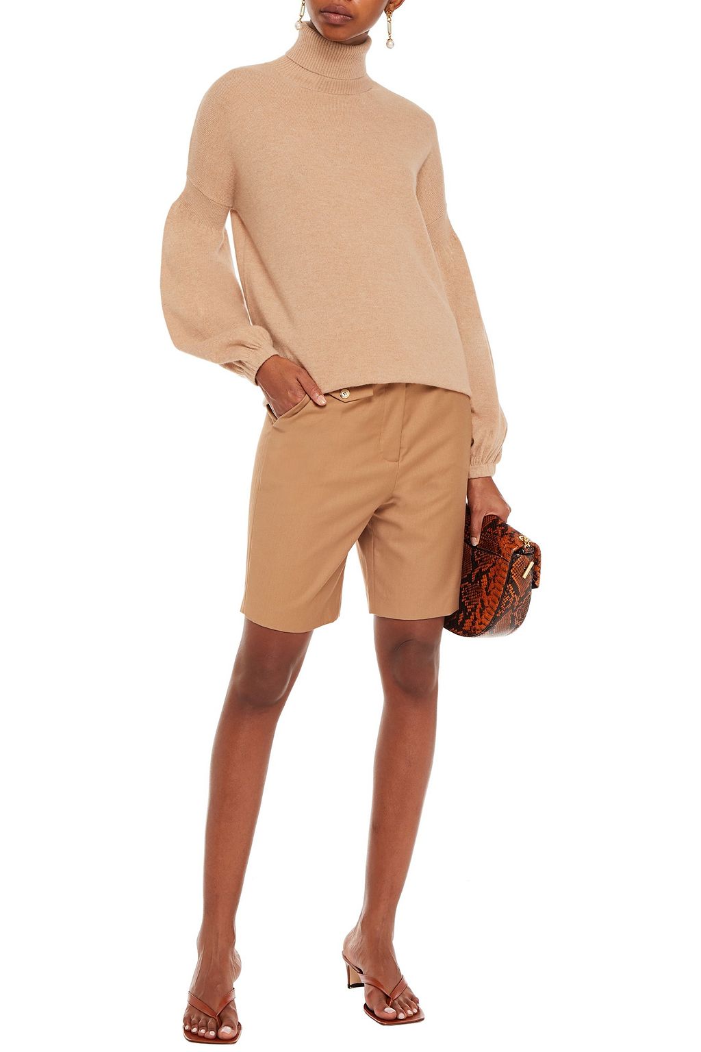 ZIMMERMANN Mélange merino wool and cashmere-blend turtleneck sweater