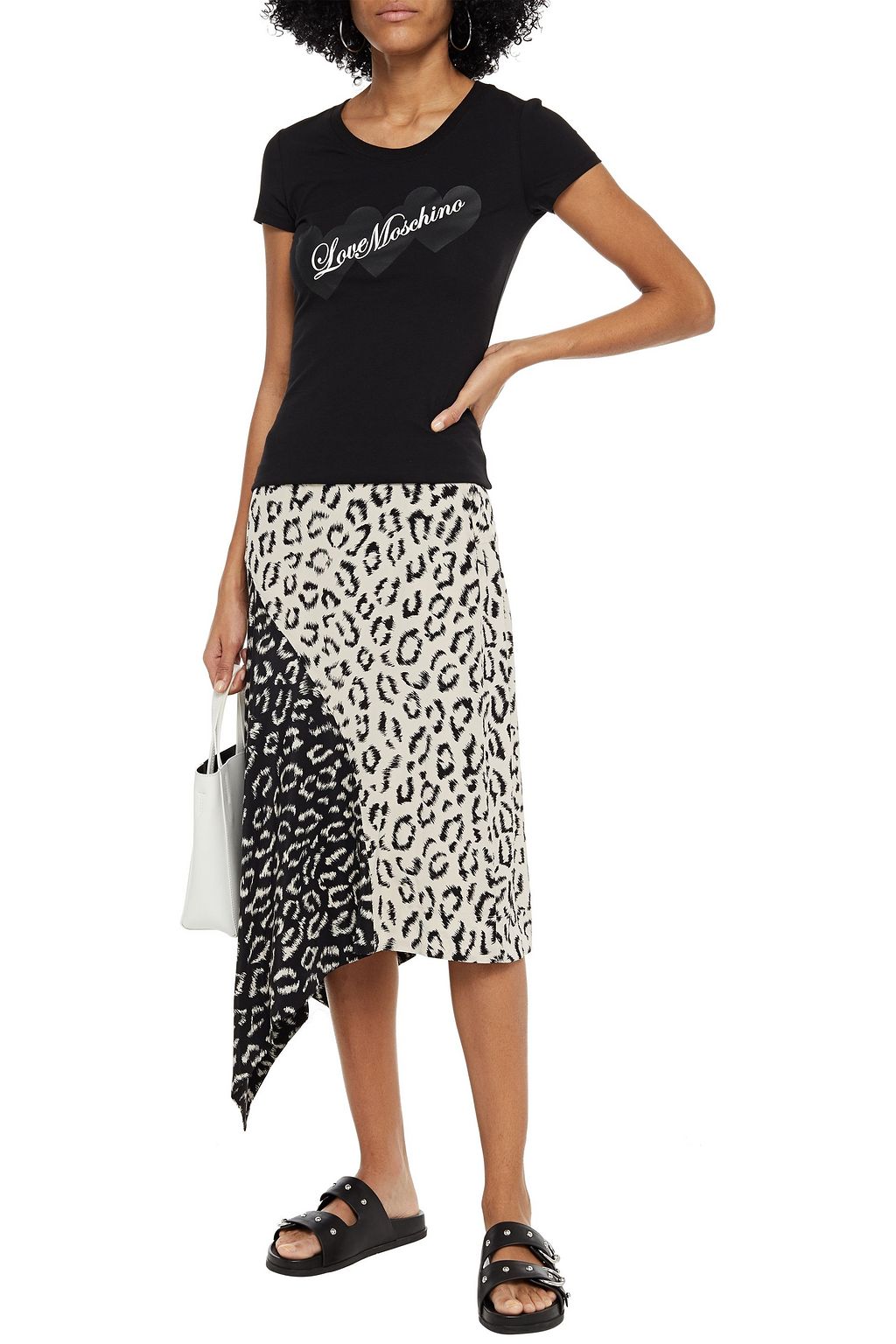 LOVE MOSCHINO Printed stretch-cotton jersey T-shirt