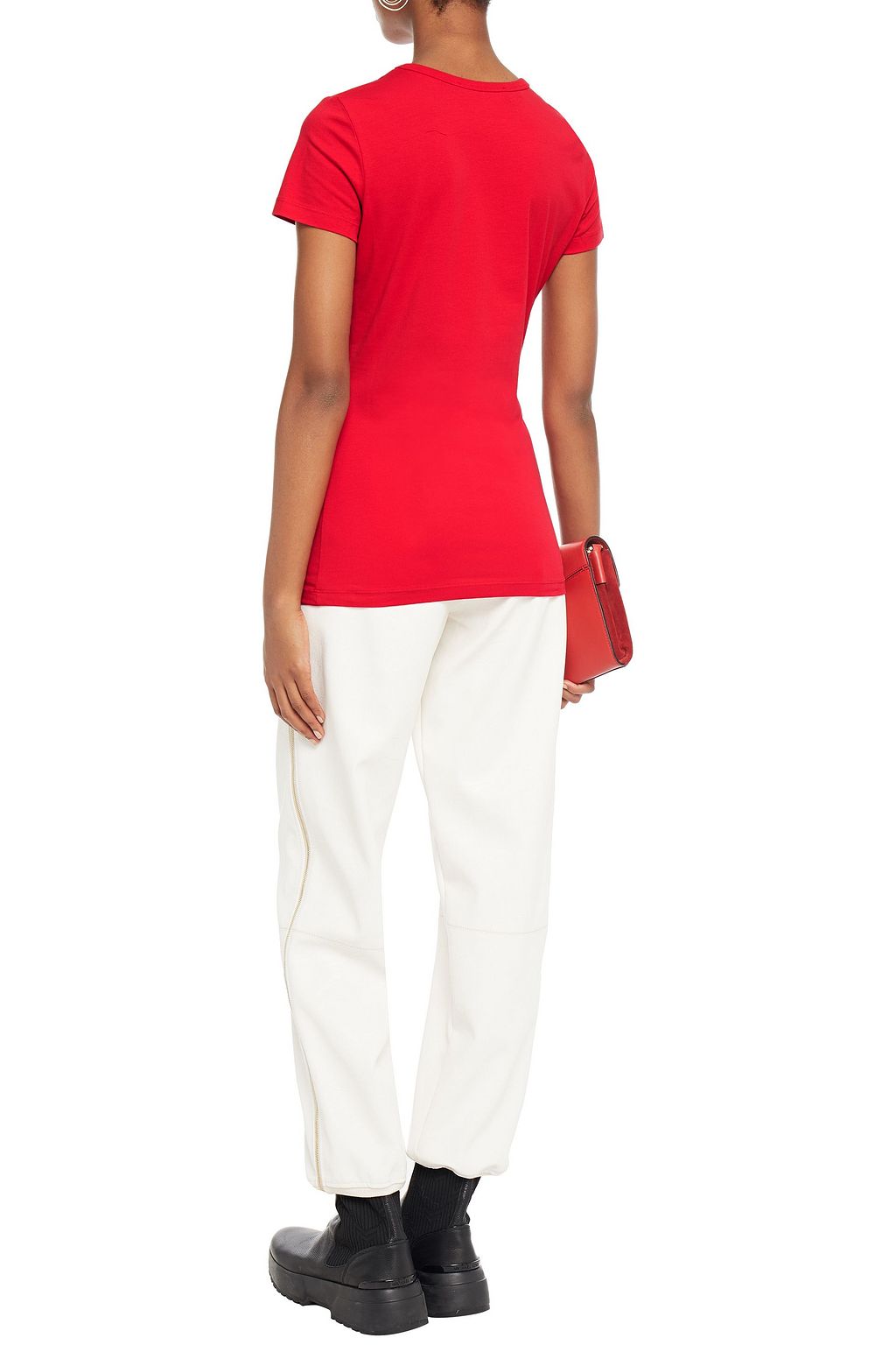 LOVE MOSCHINO Printed stretch-cotton jersey T-shirt