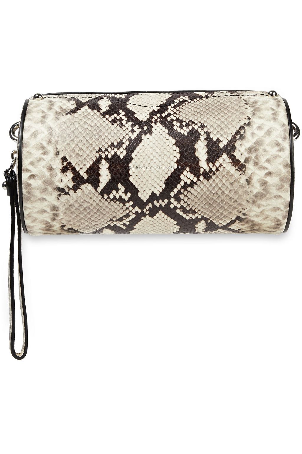 REBECCA MINKOFF Barrel snake-effect leather shoulder bag