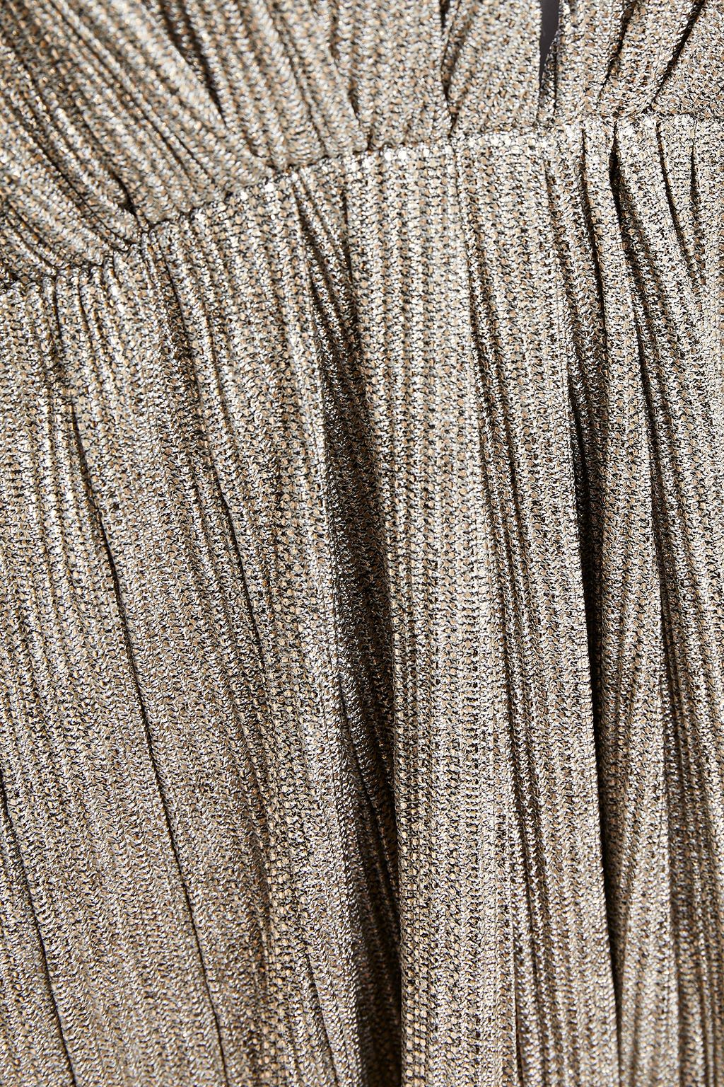 MELISSA ODABASH Banks belted metallic striped jersey mini dress