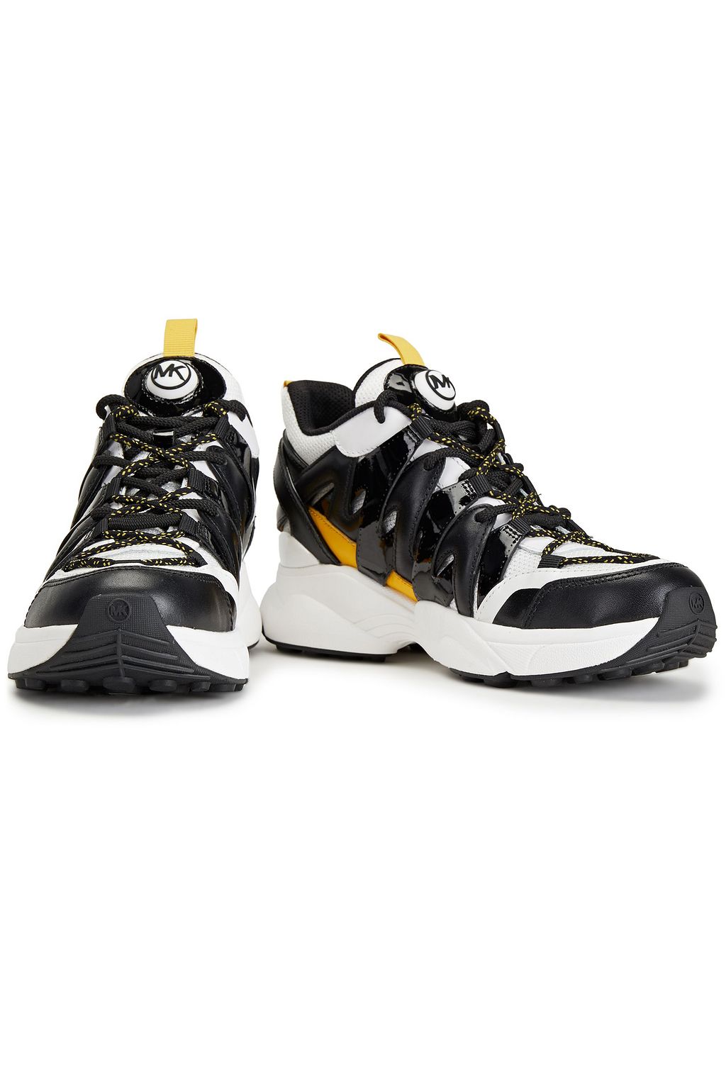 michael michael kors hero leather and mesh trainer
