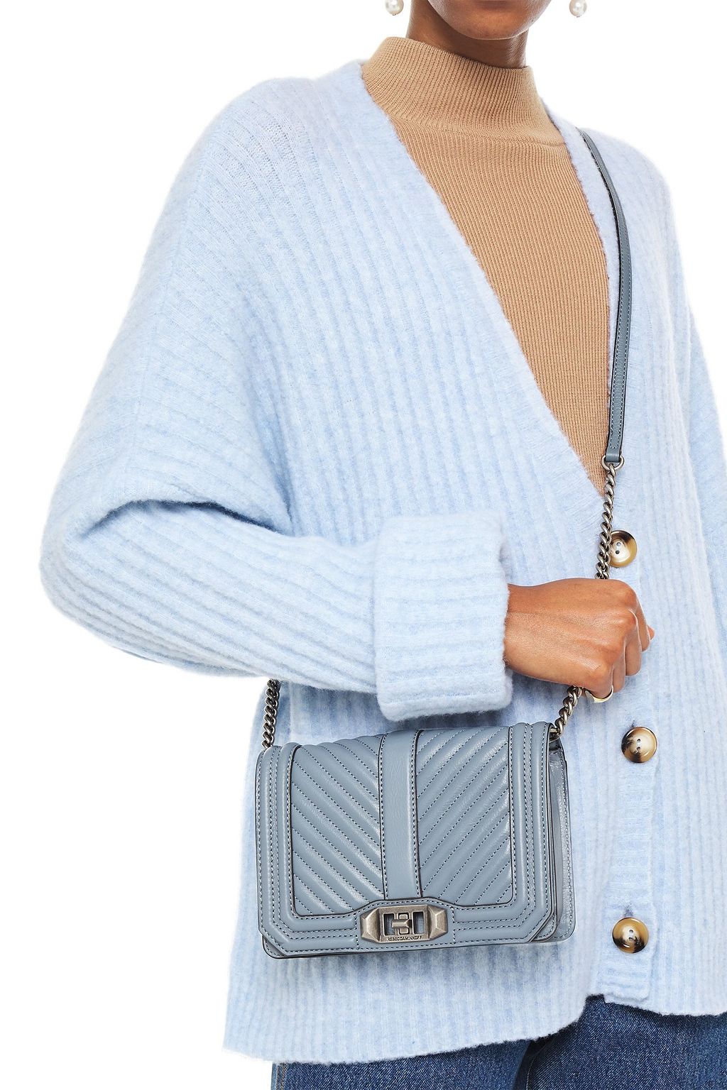 REBECCA MINKOFF Chevron quilted leather shoulder bag