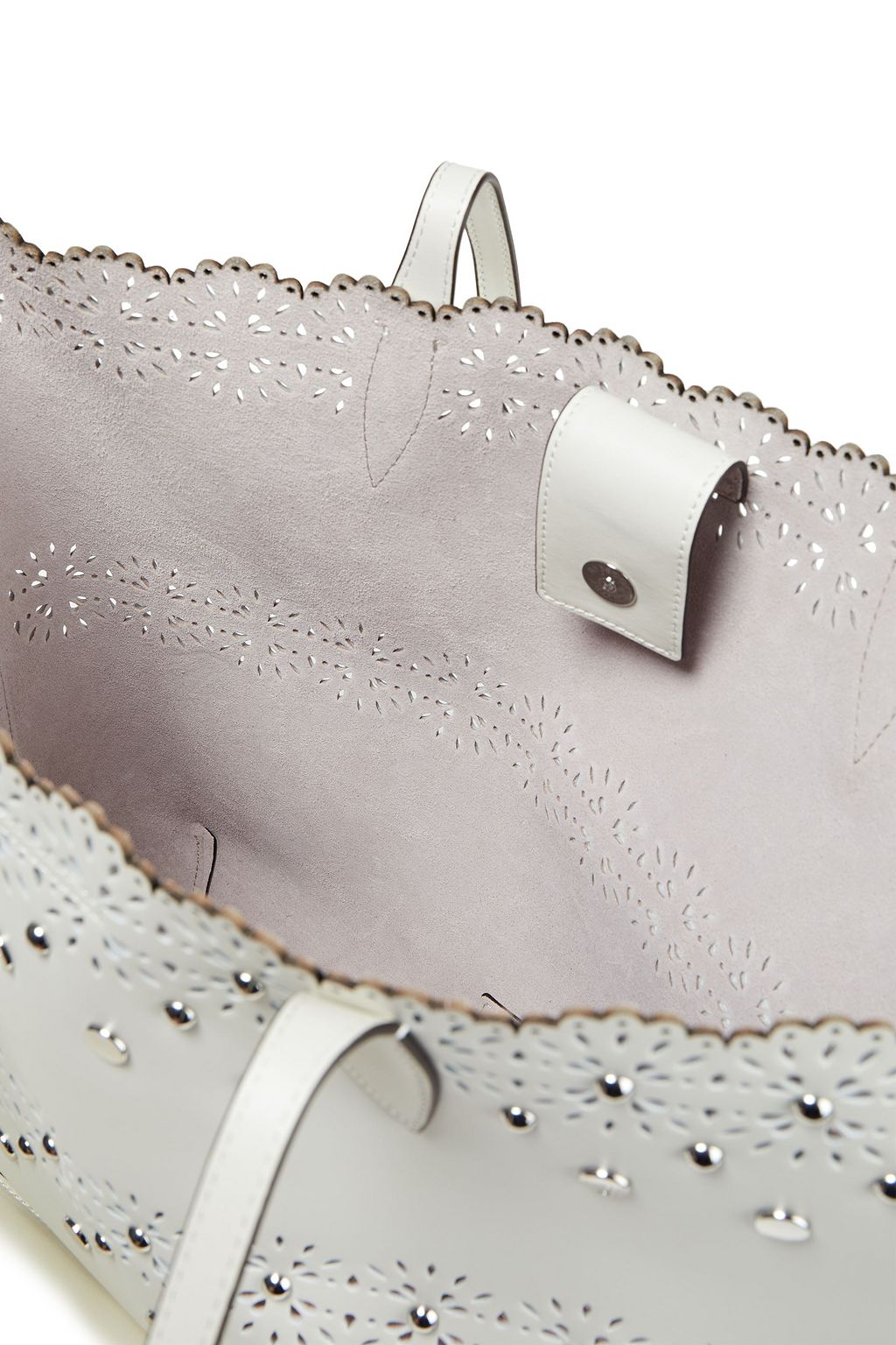 REBECCA MINKOFF Laser-cut studded leather tote
