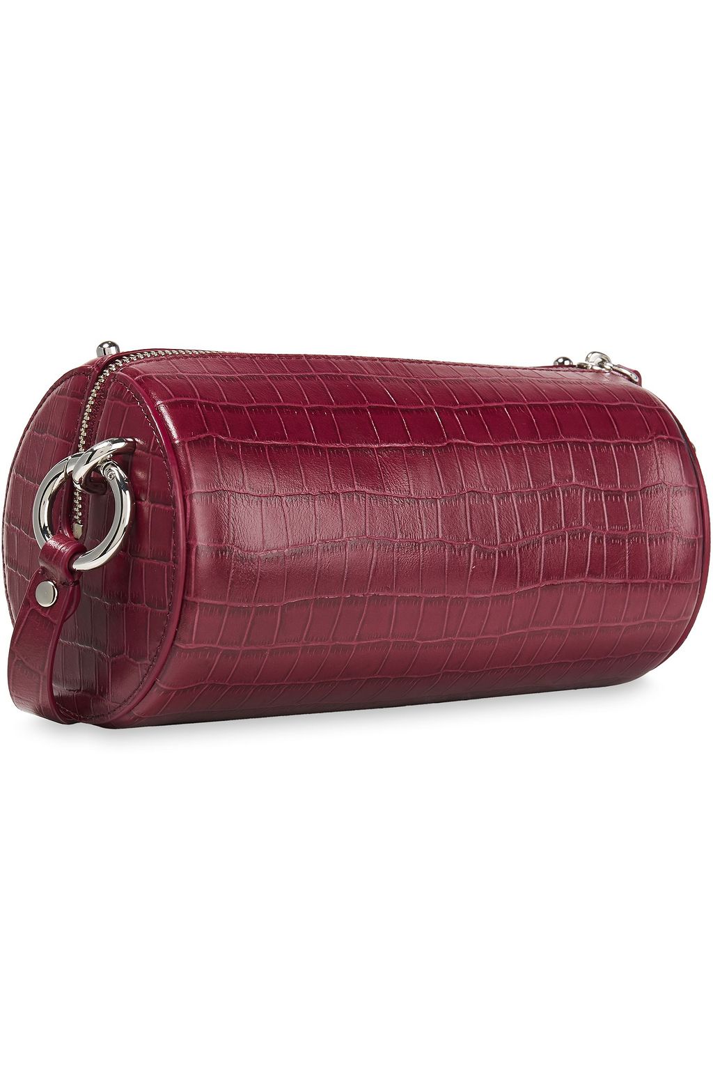 REBECCA MINKOFF Barrel croc-effect leather shoulder bag