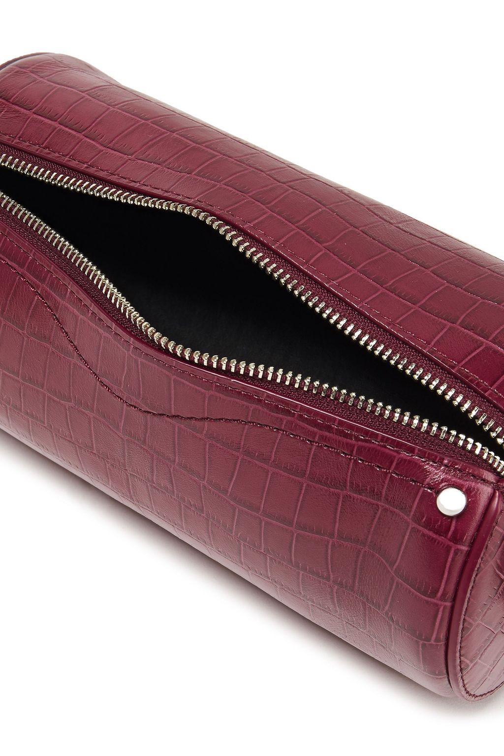 REBECCA MINKOFF Barrel croc-effect leather shoulder bag