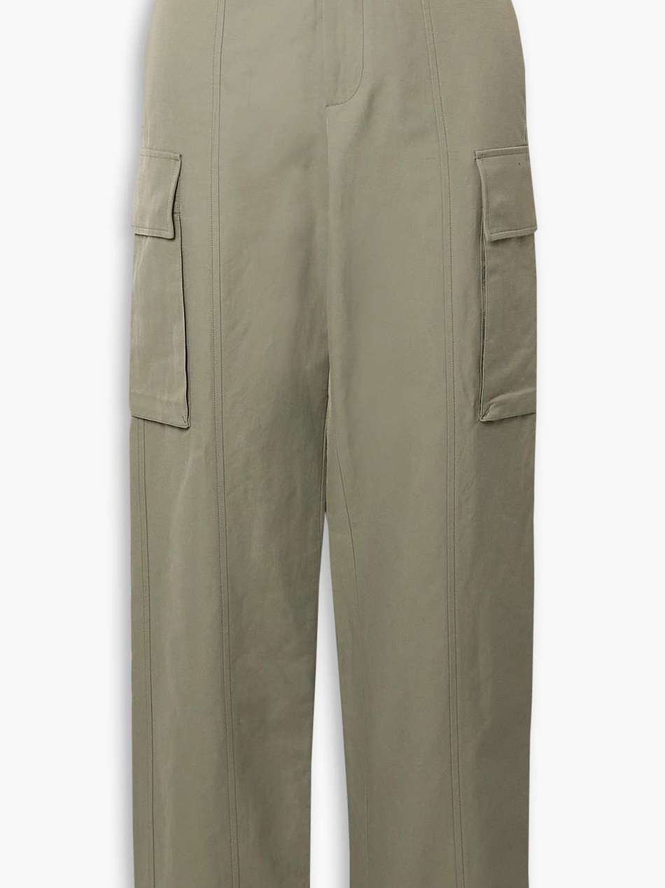 twill straight-leg pants