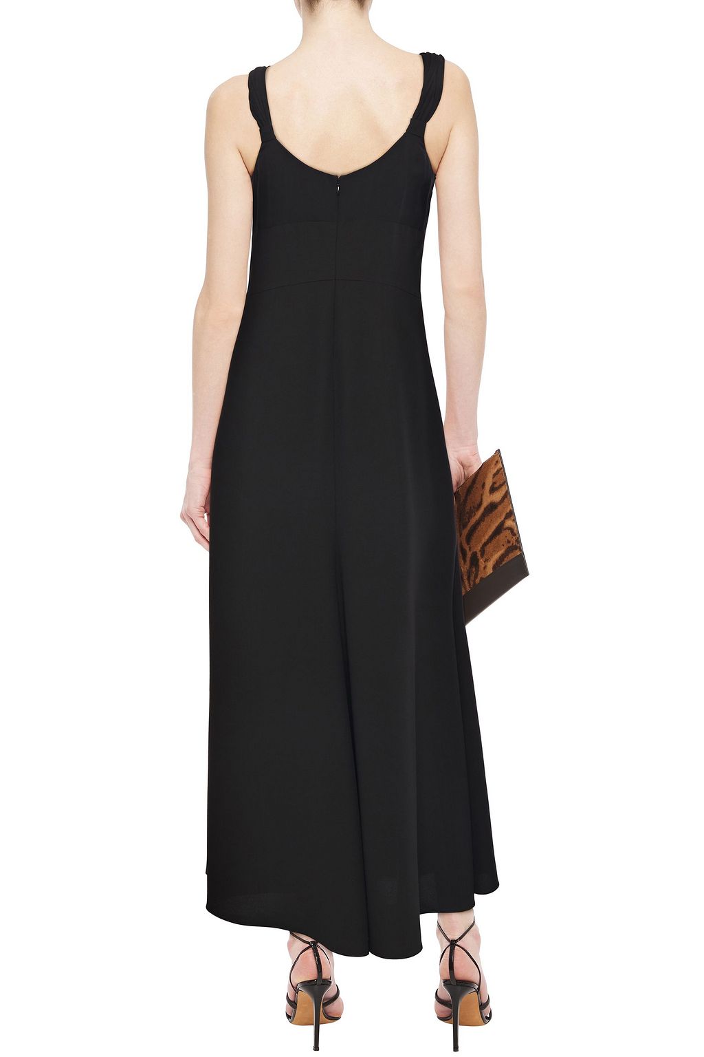 DIANE VON FURSTENBERG Draped paneled silk-chiffon and satin-crepe gown ...