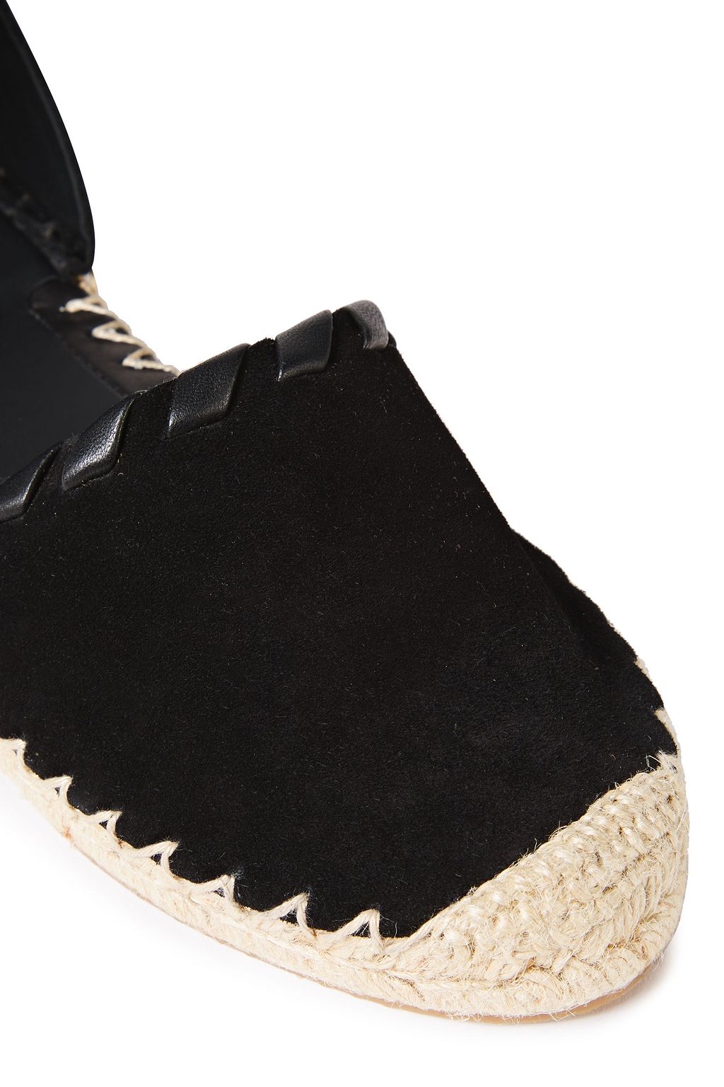 RED(V) Studded leather and suede espadrilles