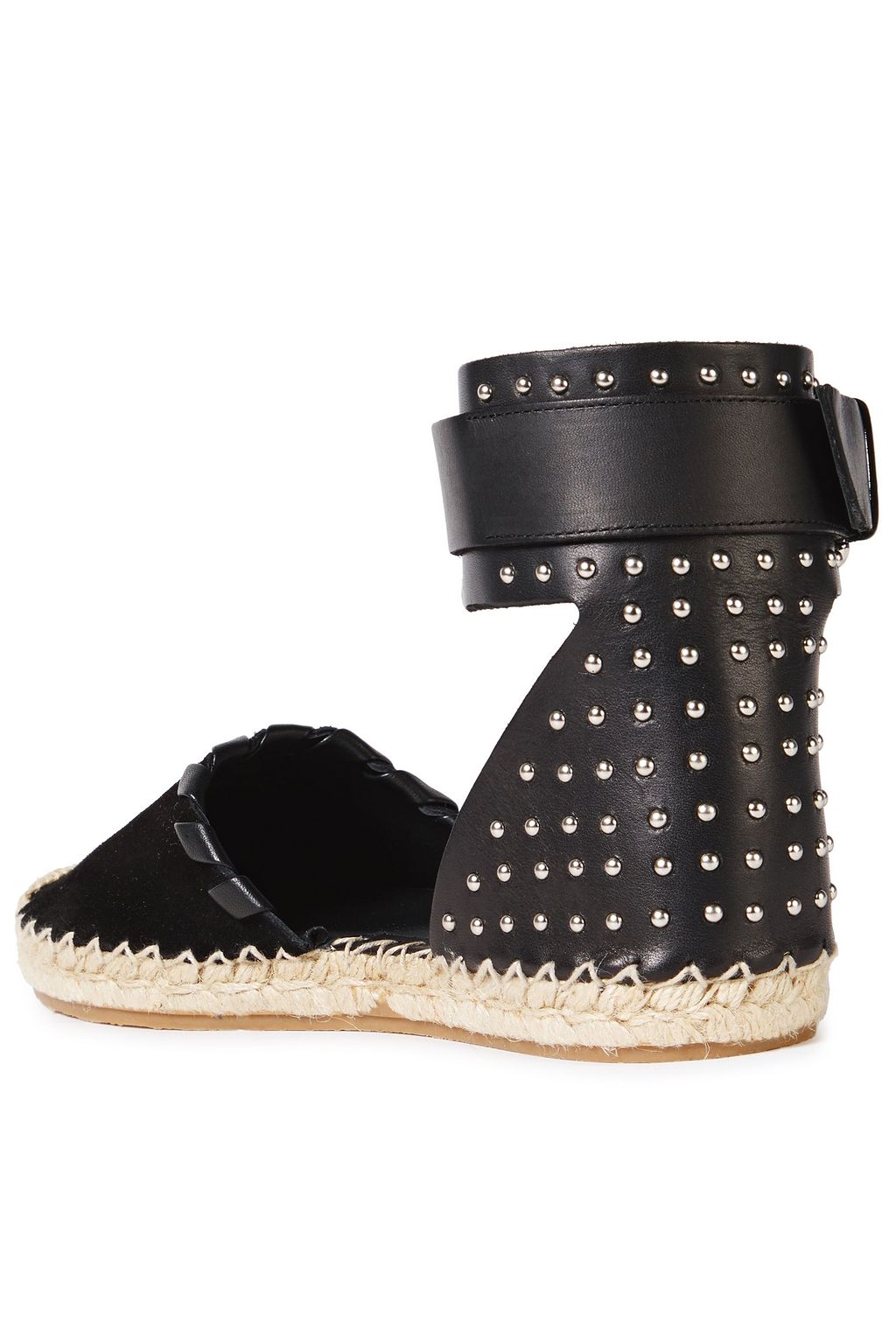 RED(V) Studded leather and suede espadrilles