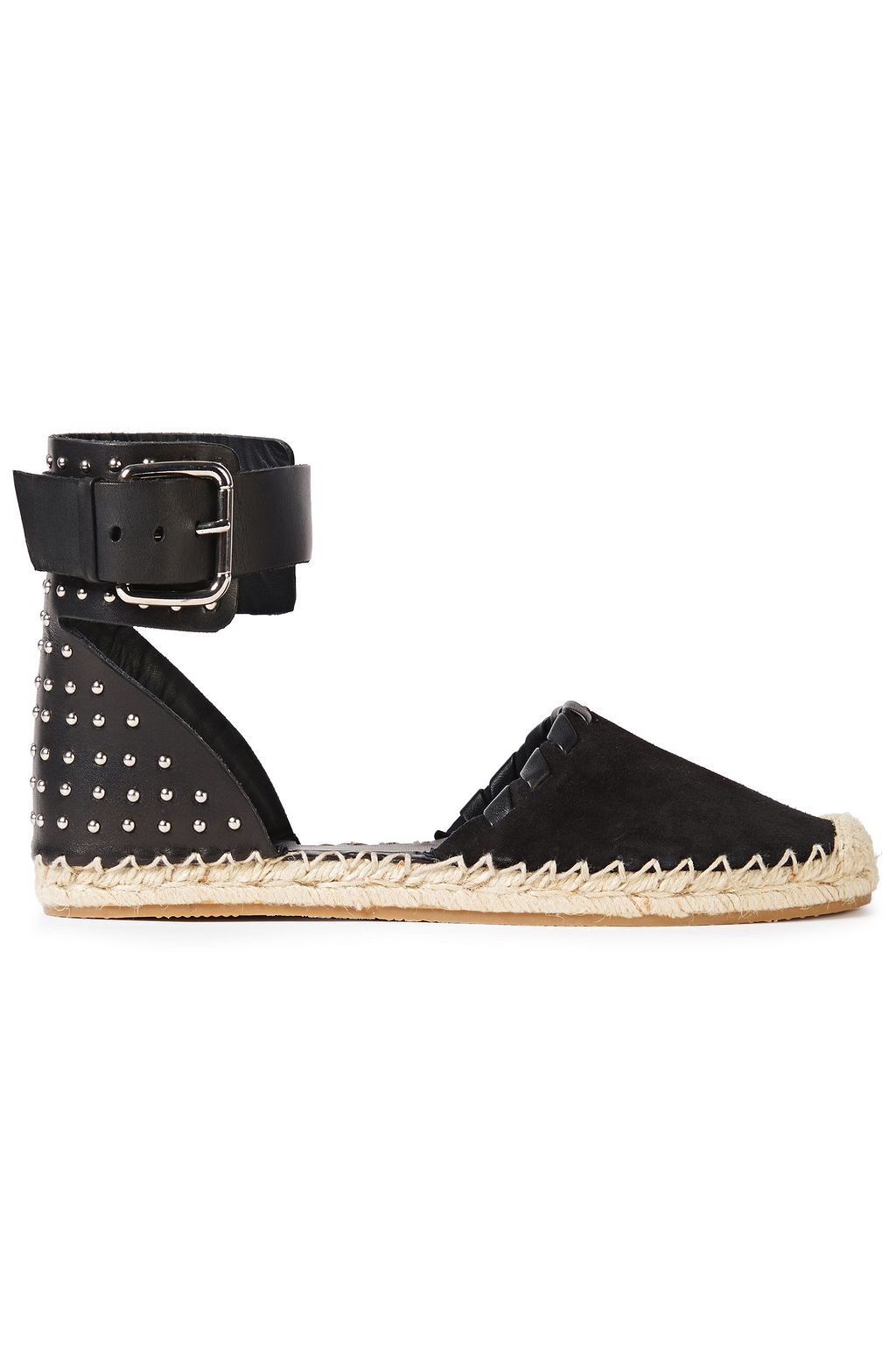 Studded leather and suede espadrilles 