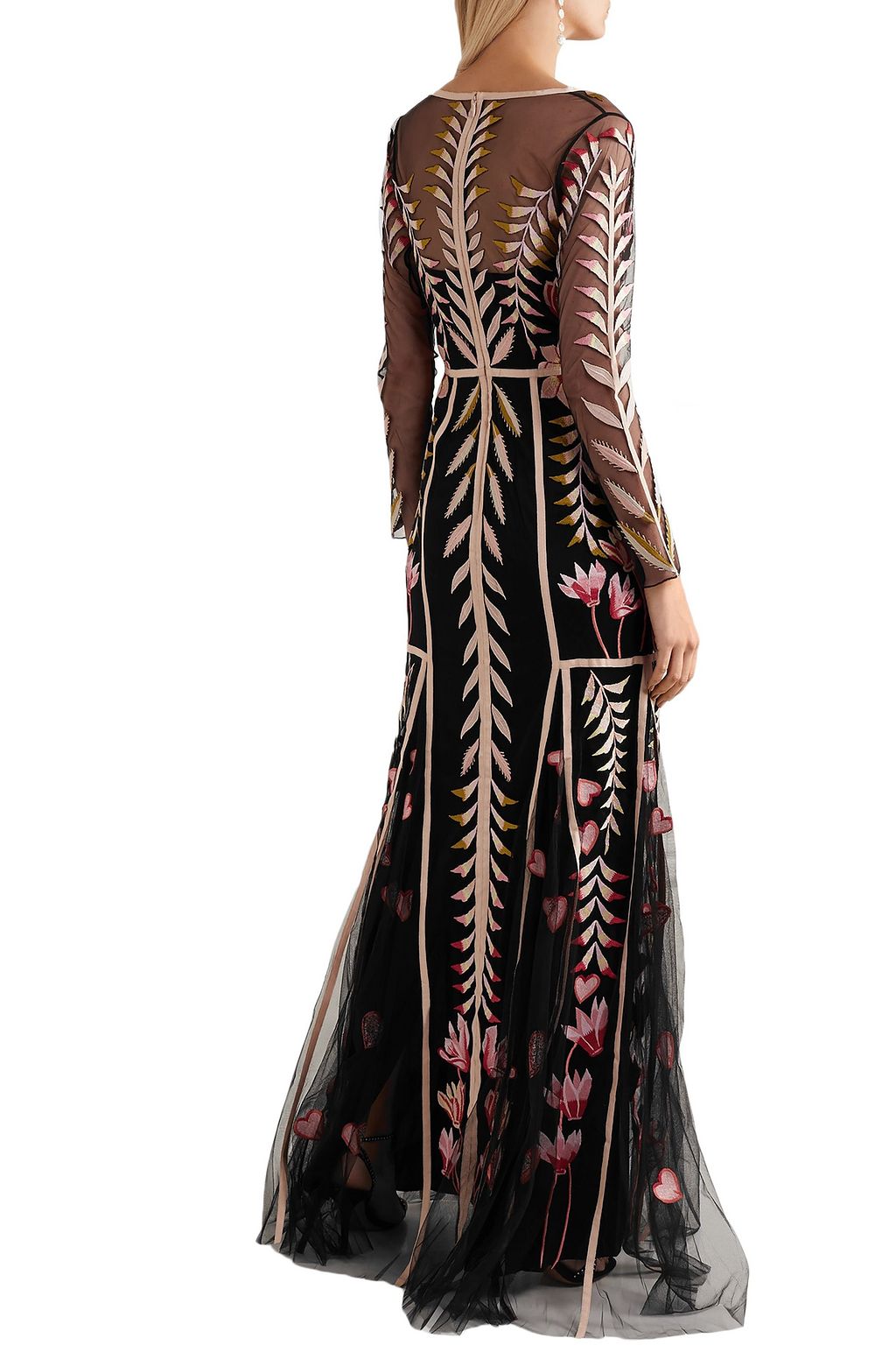TEMPERLEY LONDON Rosy embroidered tulle maxi dress