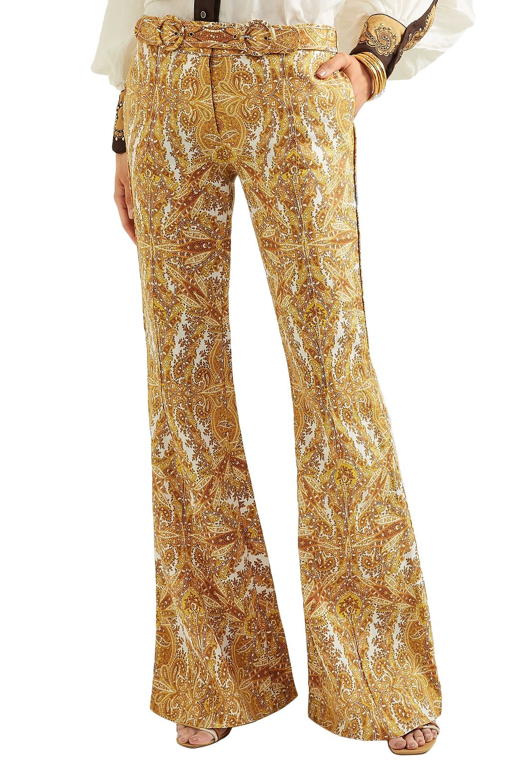 ZIMMERMANN Zippy paisley-print linen flared pants