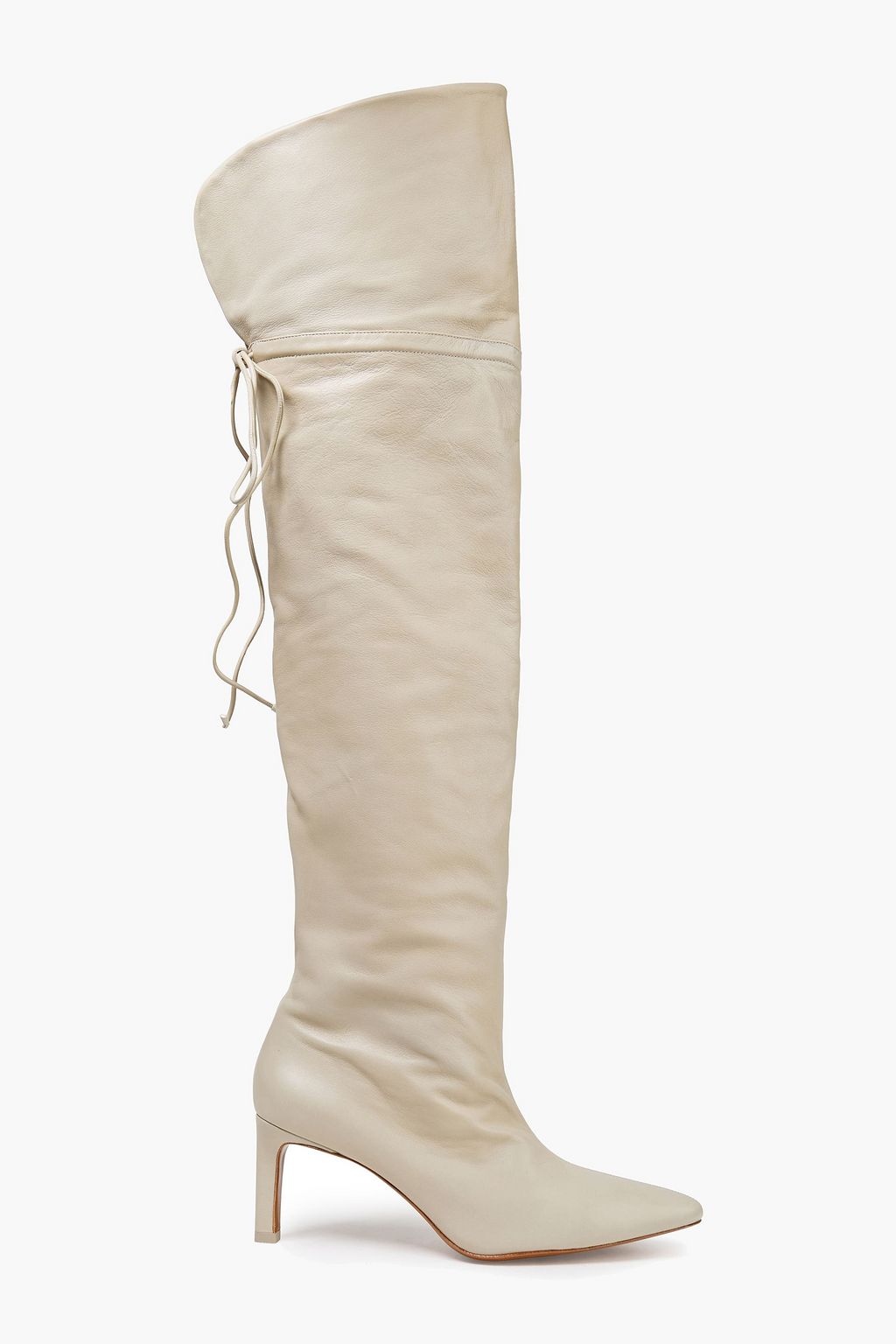 leather beige boots