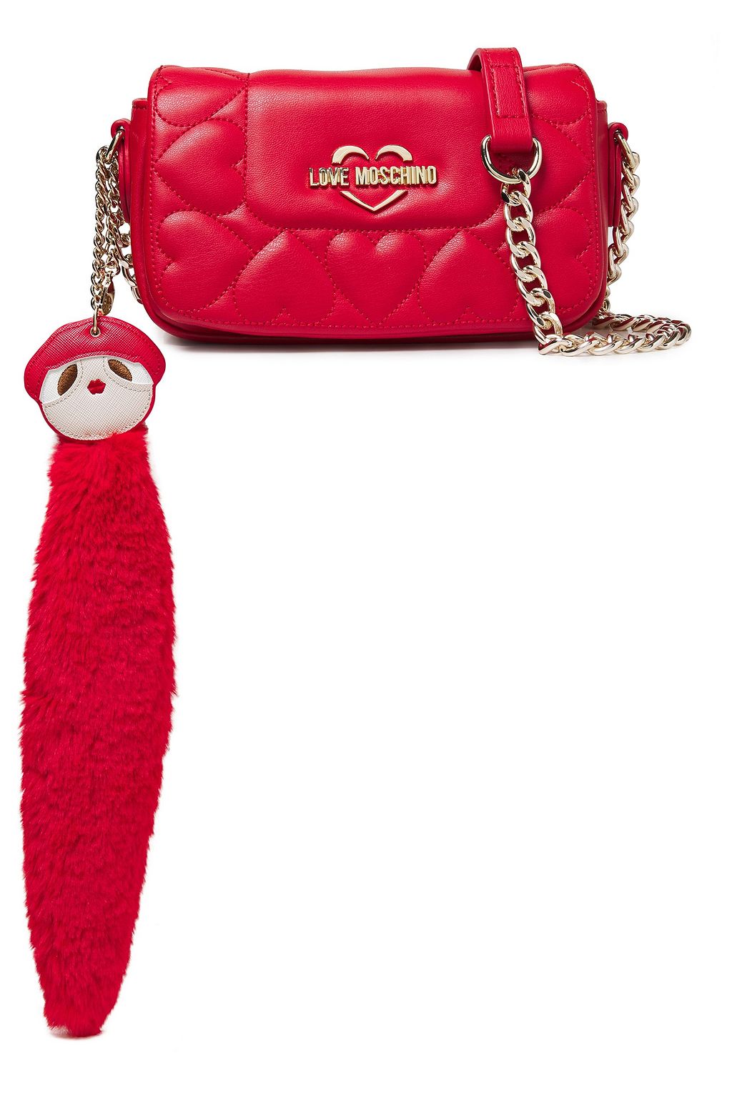 moschino red quilted bag
