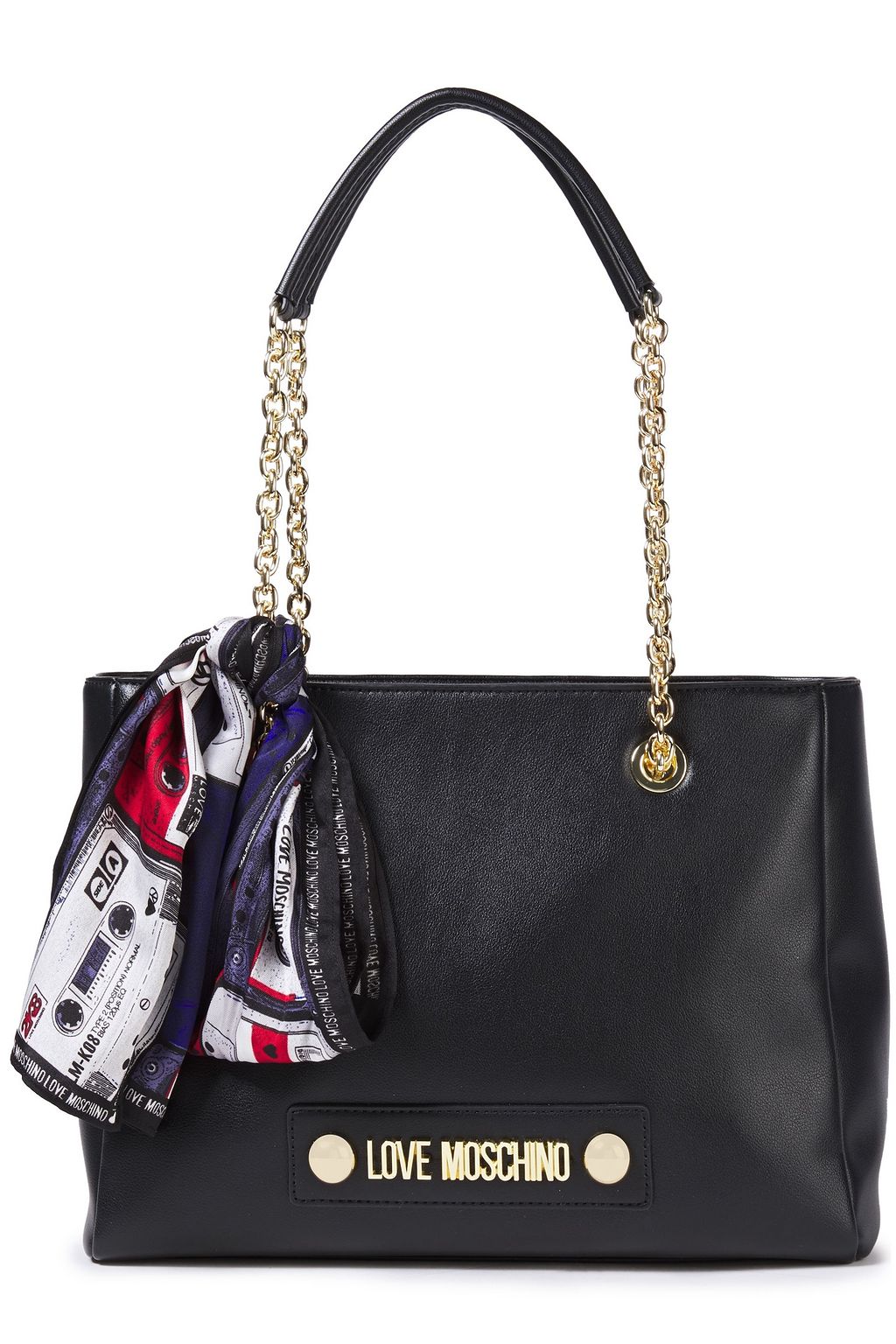 Black Bow-embellished faux leather tote | LOVE MOSCHINO | THE OUTNET