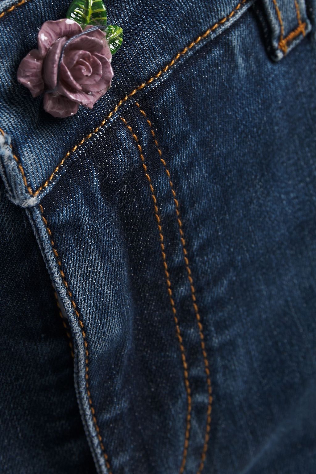 DOLCE&GABBANA Snap-detailed faded mid-rise slim-leg jeans