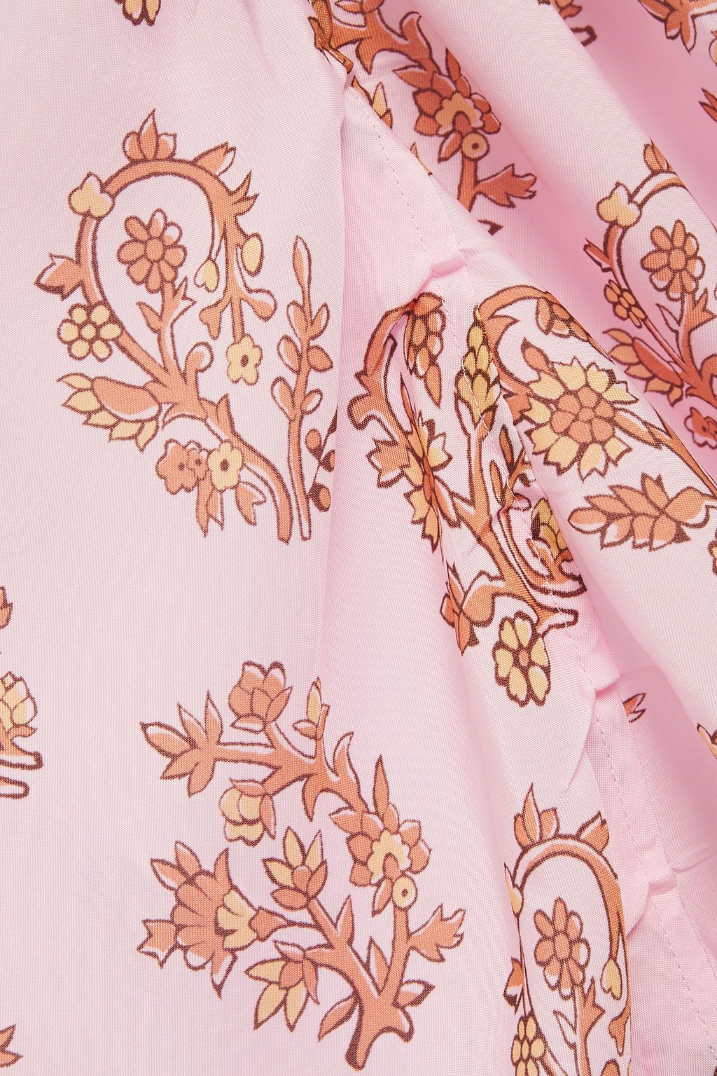 ACNE STUDIOS Ruched floral-print woven midi skirt