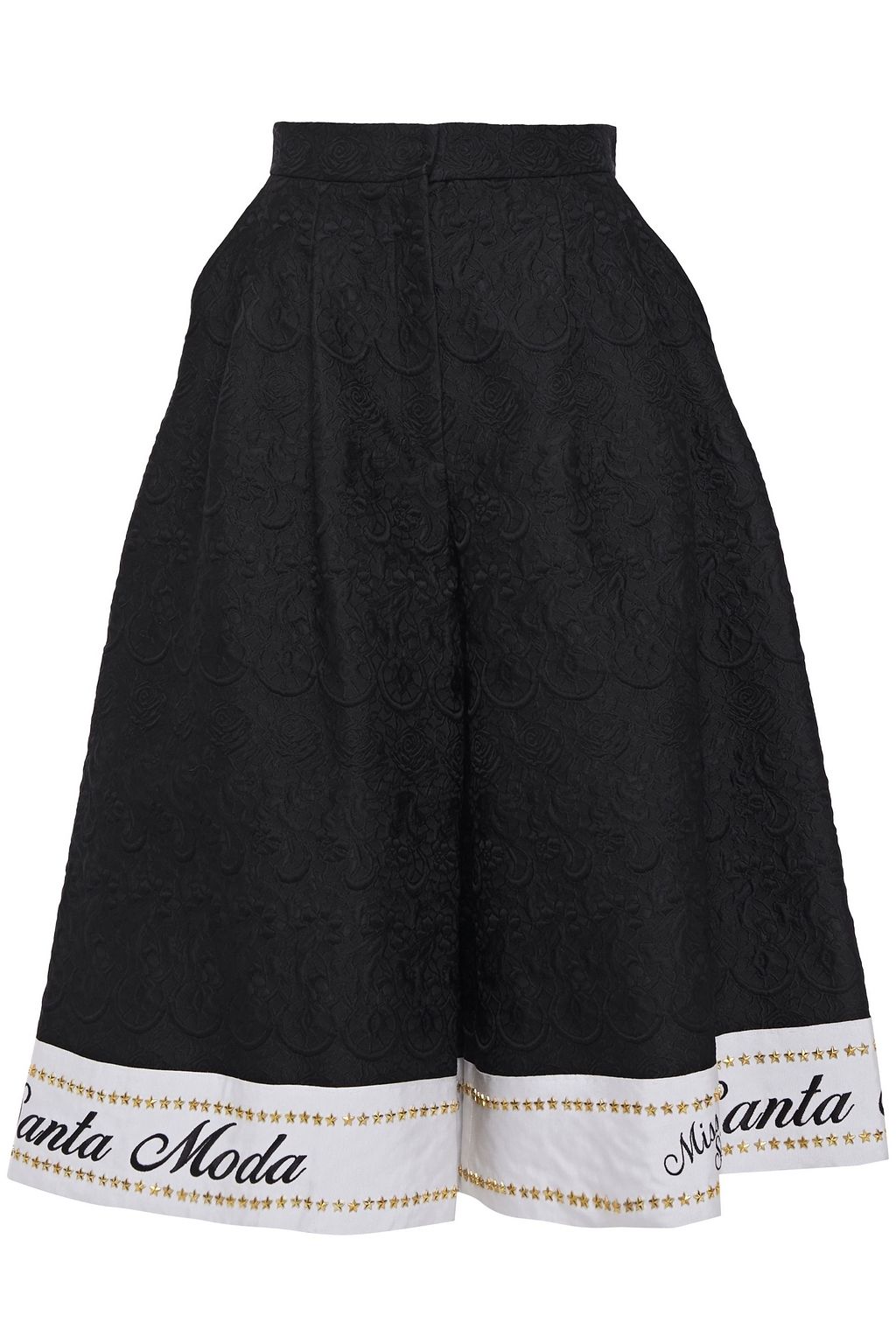 Black Embellished cotton-blend jacquard culottes | Sale up to 70 Black Embellished cotton-blend jacquard culottes | Sale up to 70