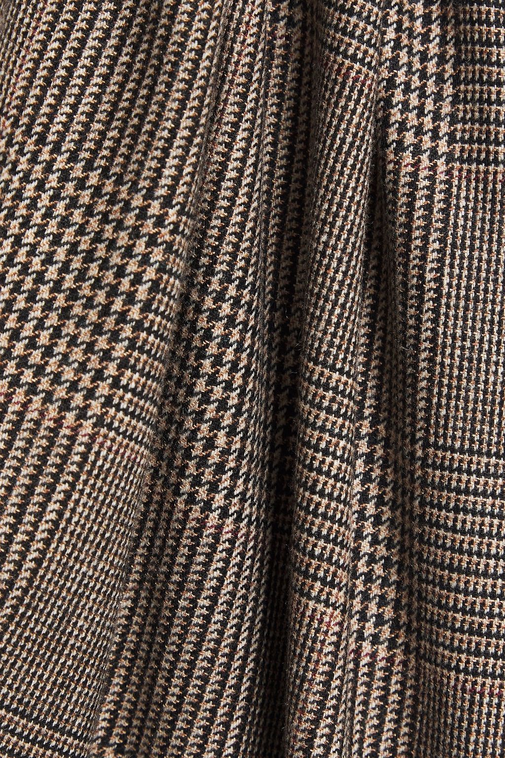 CO Asymmetric checked woven midi skirt