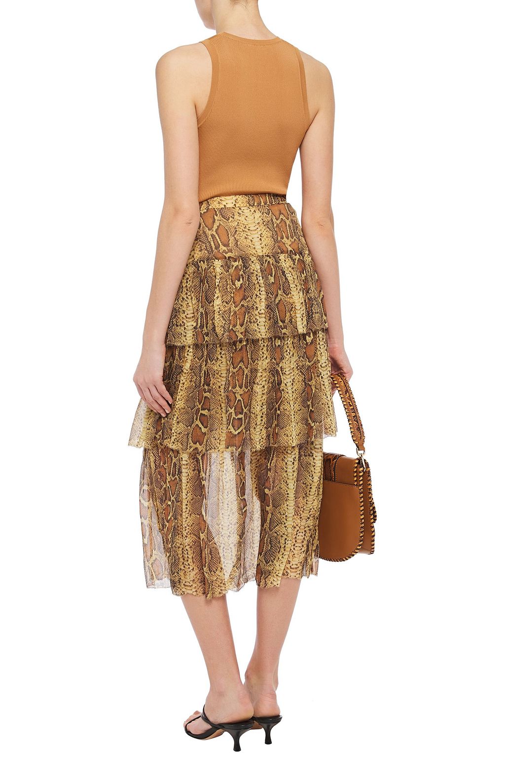 ZIMMERMANN Ninety-Six tiered printed silk-georgette midi skirt