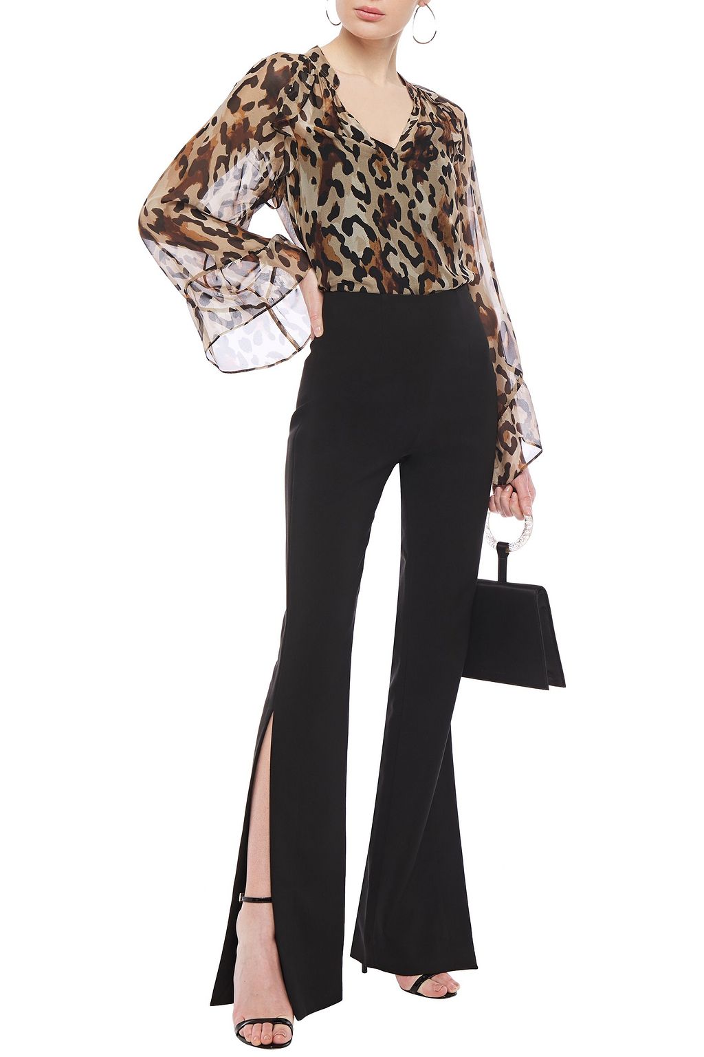 leopard print chiffon top