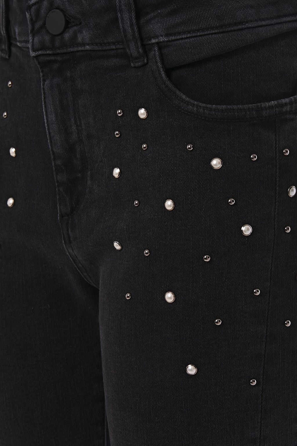 DL1961 Cropped studded mid-rise skinny jeans