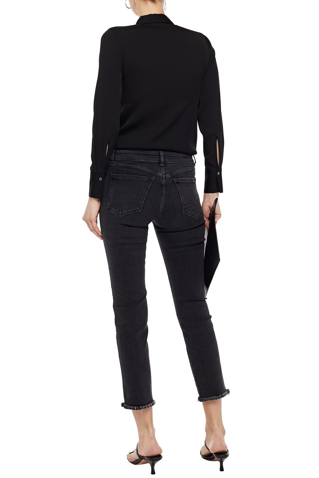 DL1961 Cropped studded mid-rise skinny jeans