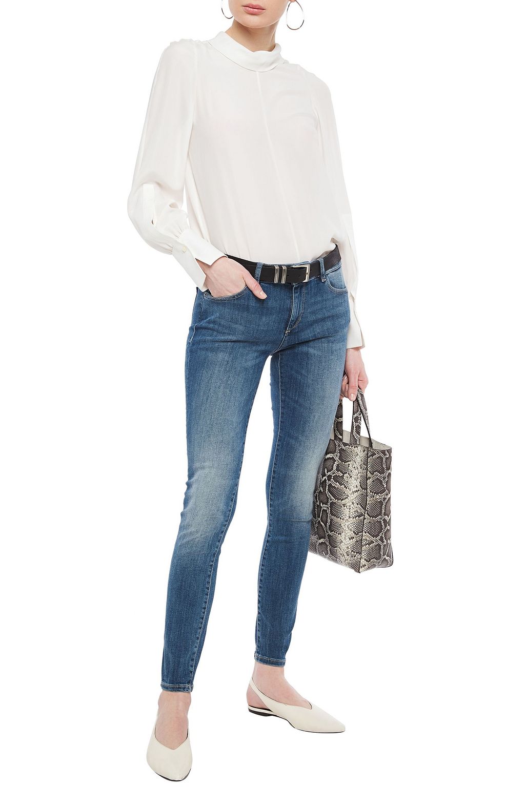 DL1961 Faded low-rise skinny jeans