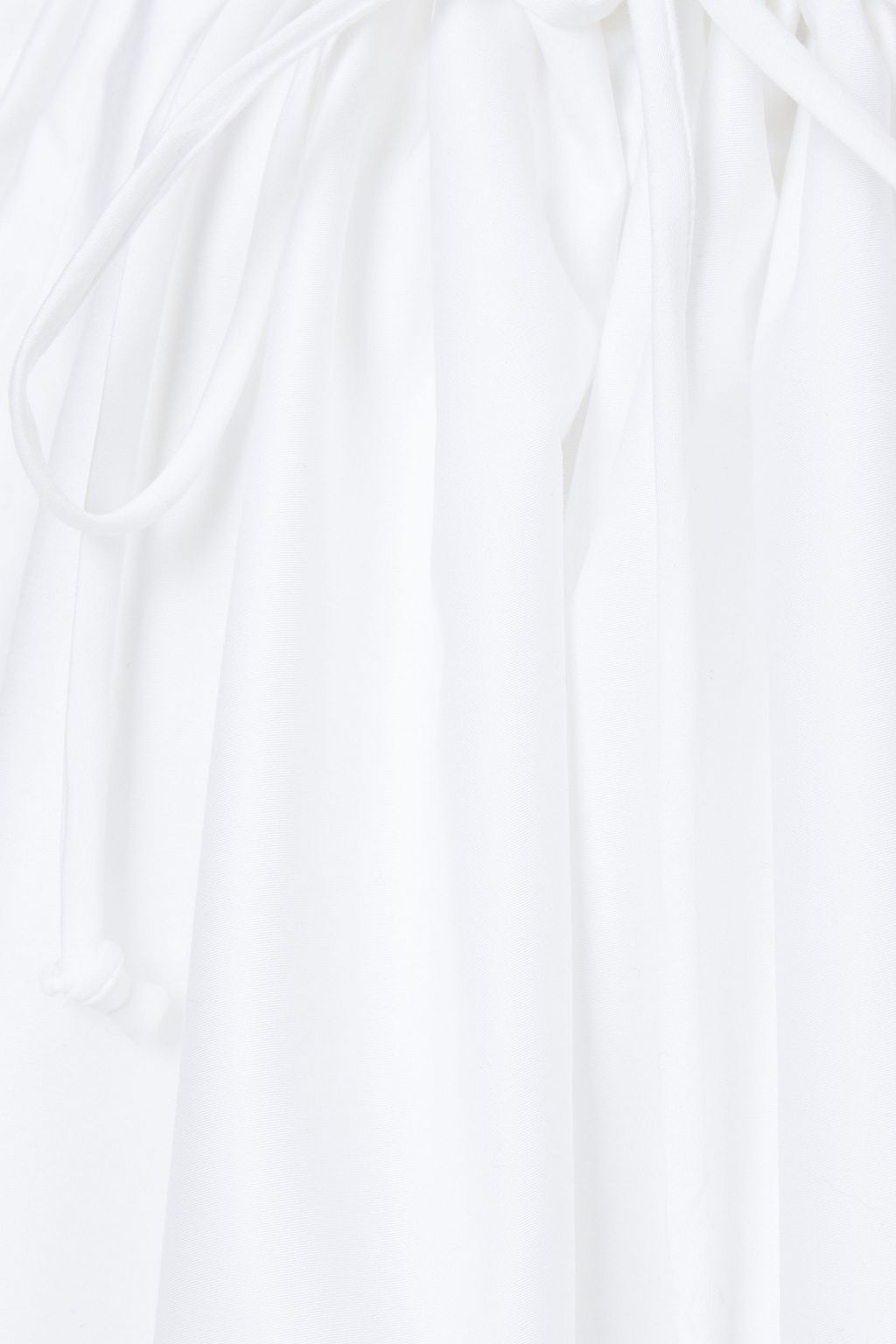 KHAITE Gathered cotton-poplin midi skirt