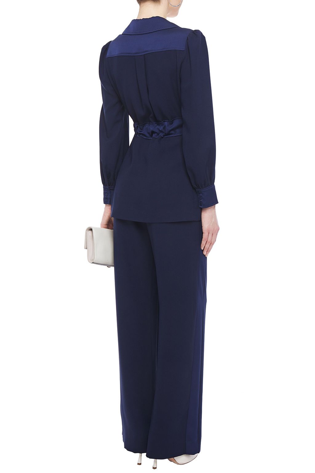 DIANE VON FURSTENBERG Belted two-tone crepe jacket