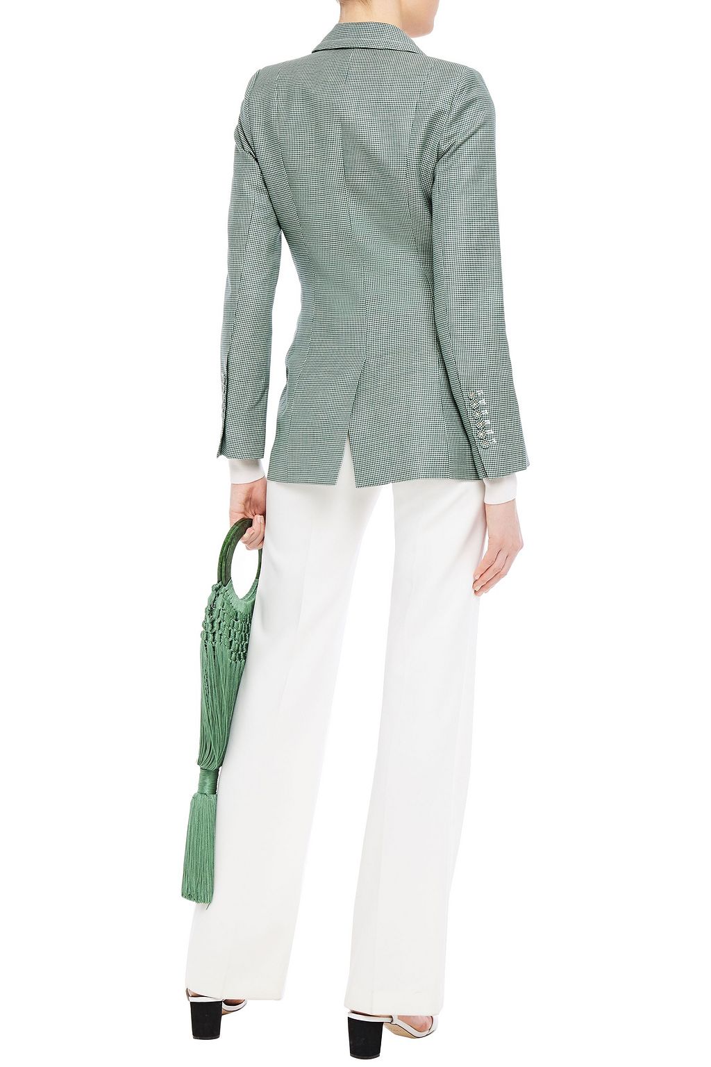 ZIMMERMANN Houndstooth linen and wool-blend blazer
