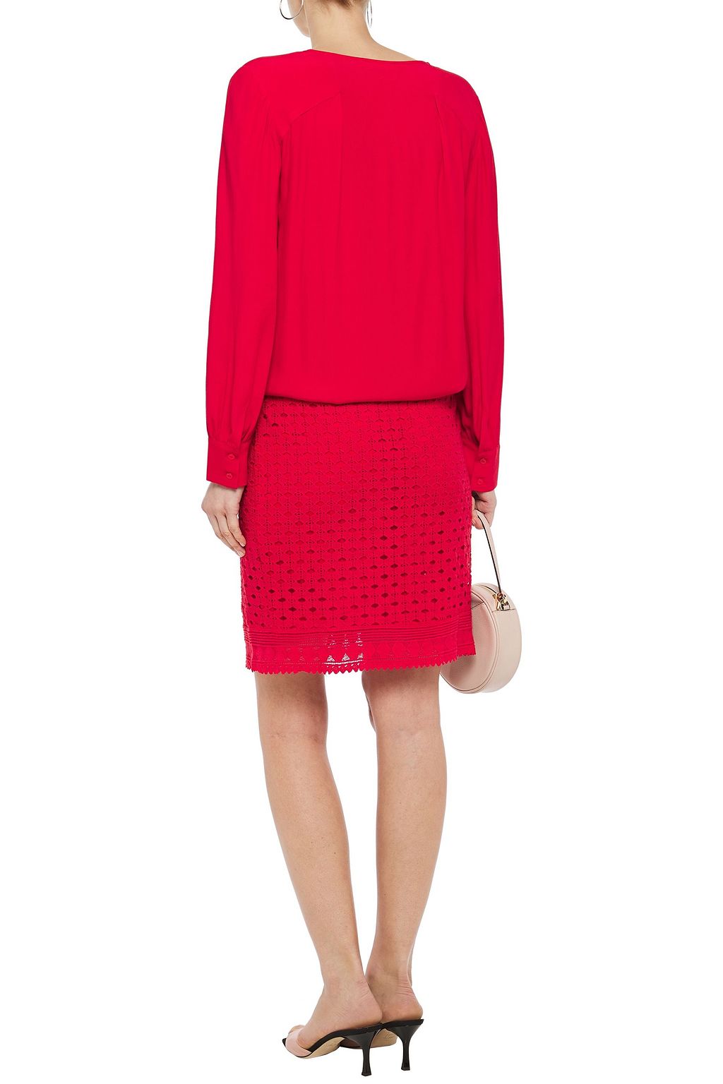 BA&SH Cold crocheted cotton wrap skirt