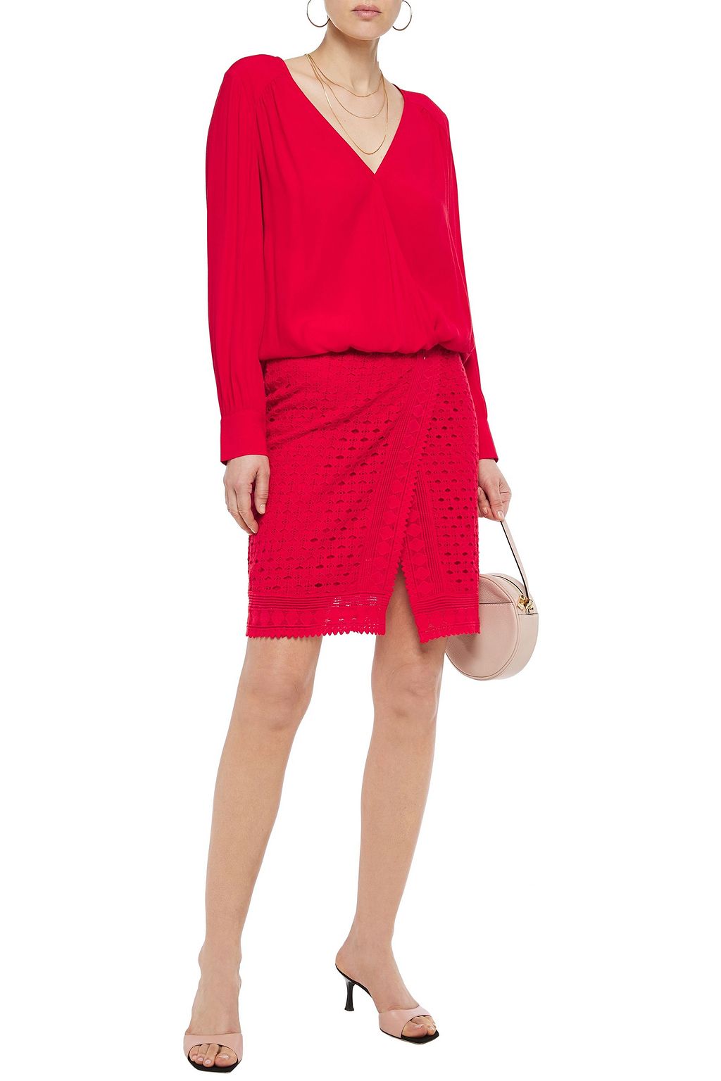 BA&SH Cold crocheted cotton wrap skirt