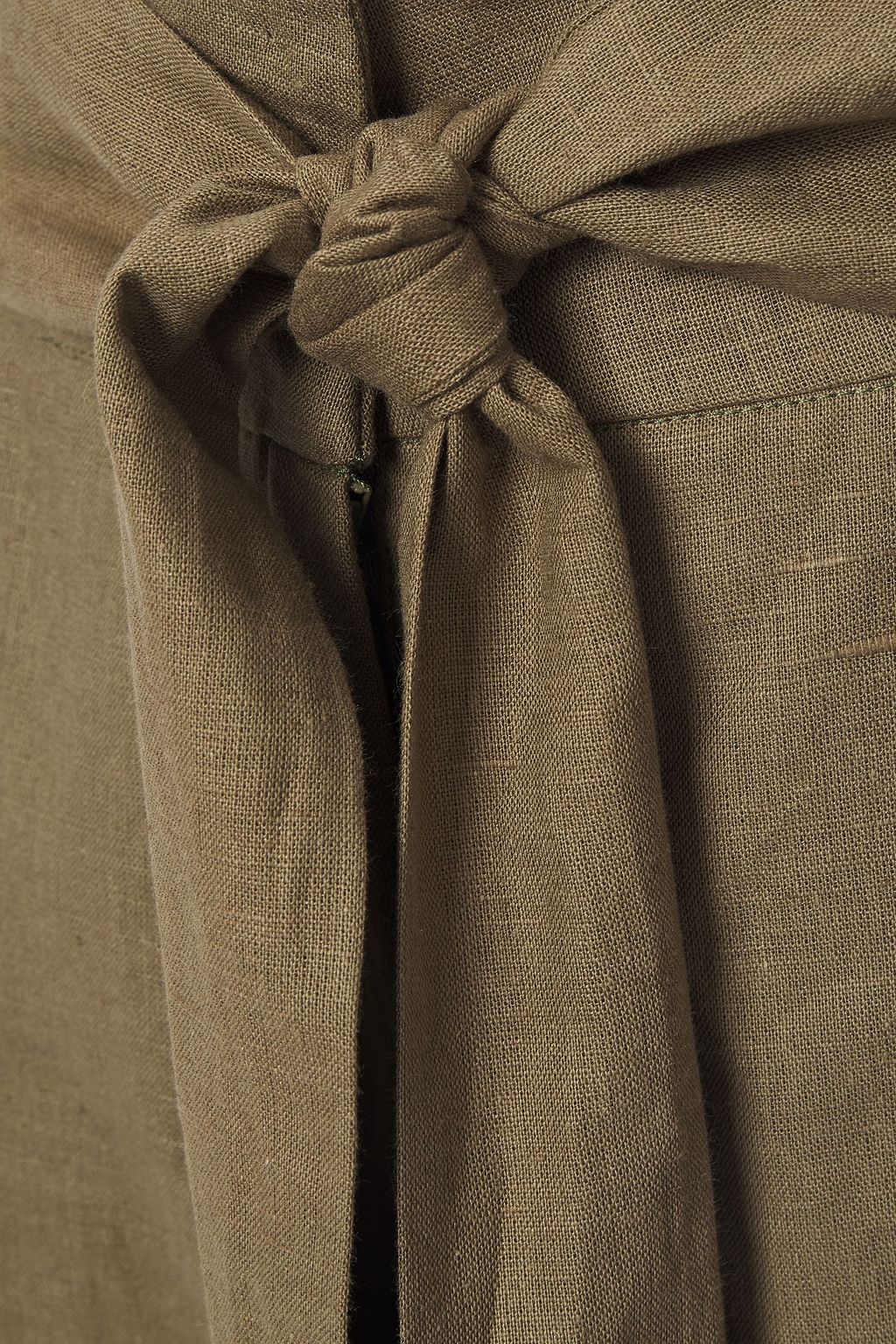 ISOLDA Belted linen and cotton-blend shorts