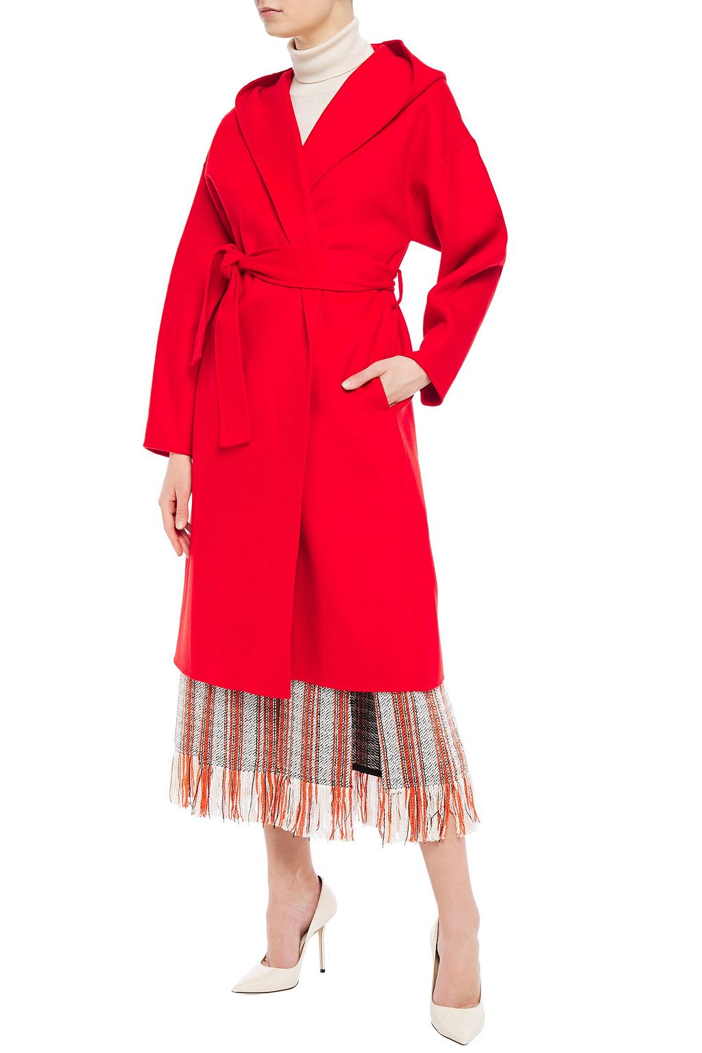 ZIMMERMANN Ninety Six Wickelmantel aus Wollfilz mit Kapuze