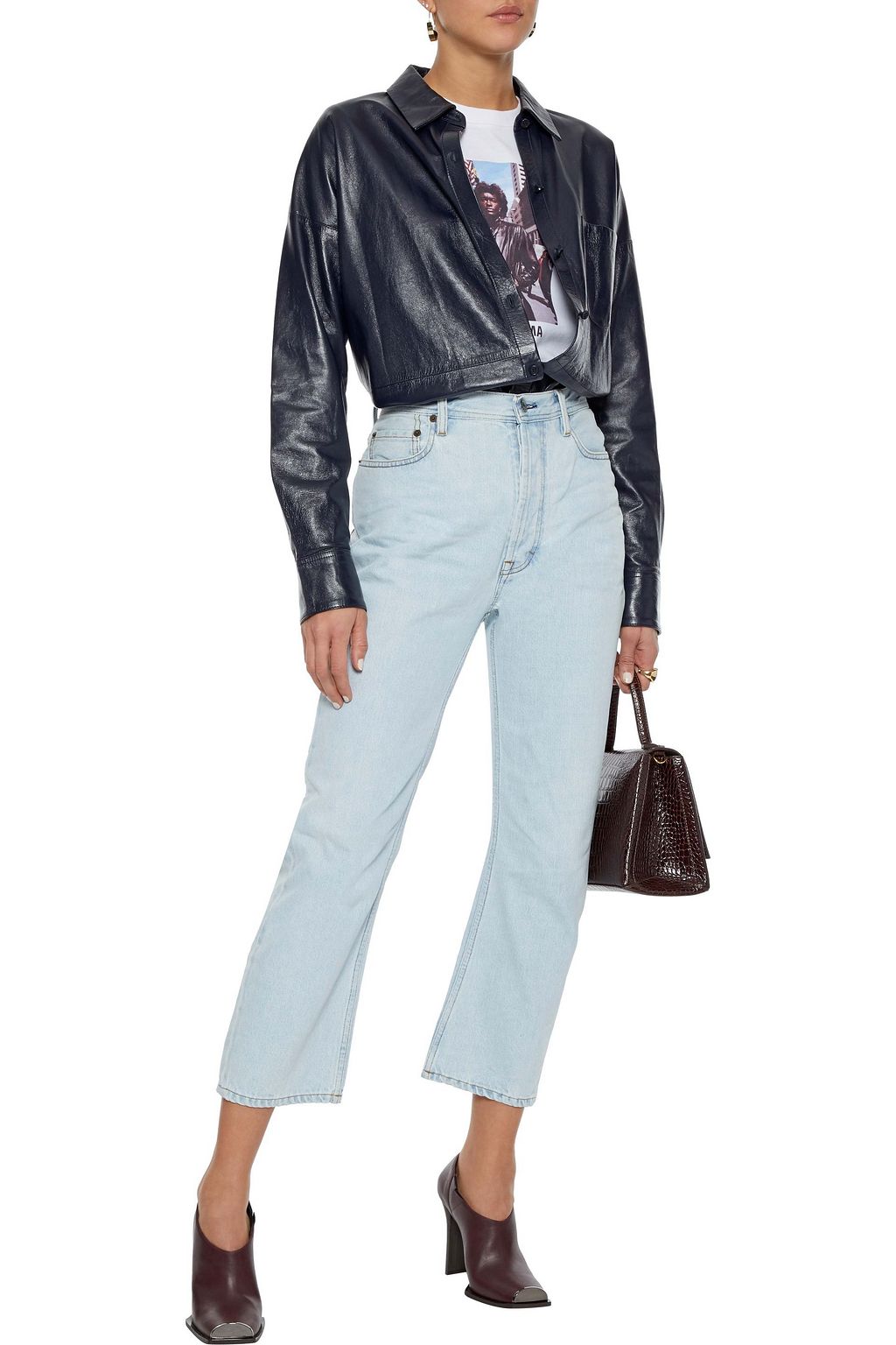 ACNE STUDIOS Cropped high-rise bootcut jeans