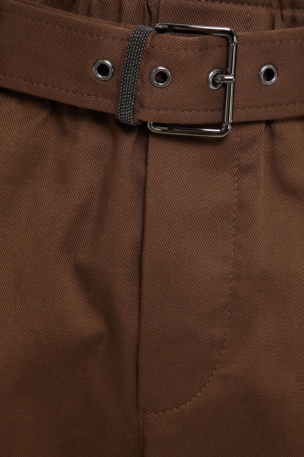 BRUNELLO CUCINELLI クロップド コットン混ツイル テーパード パンツ