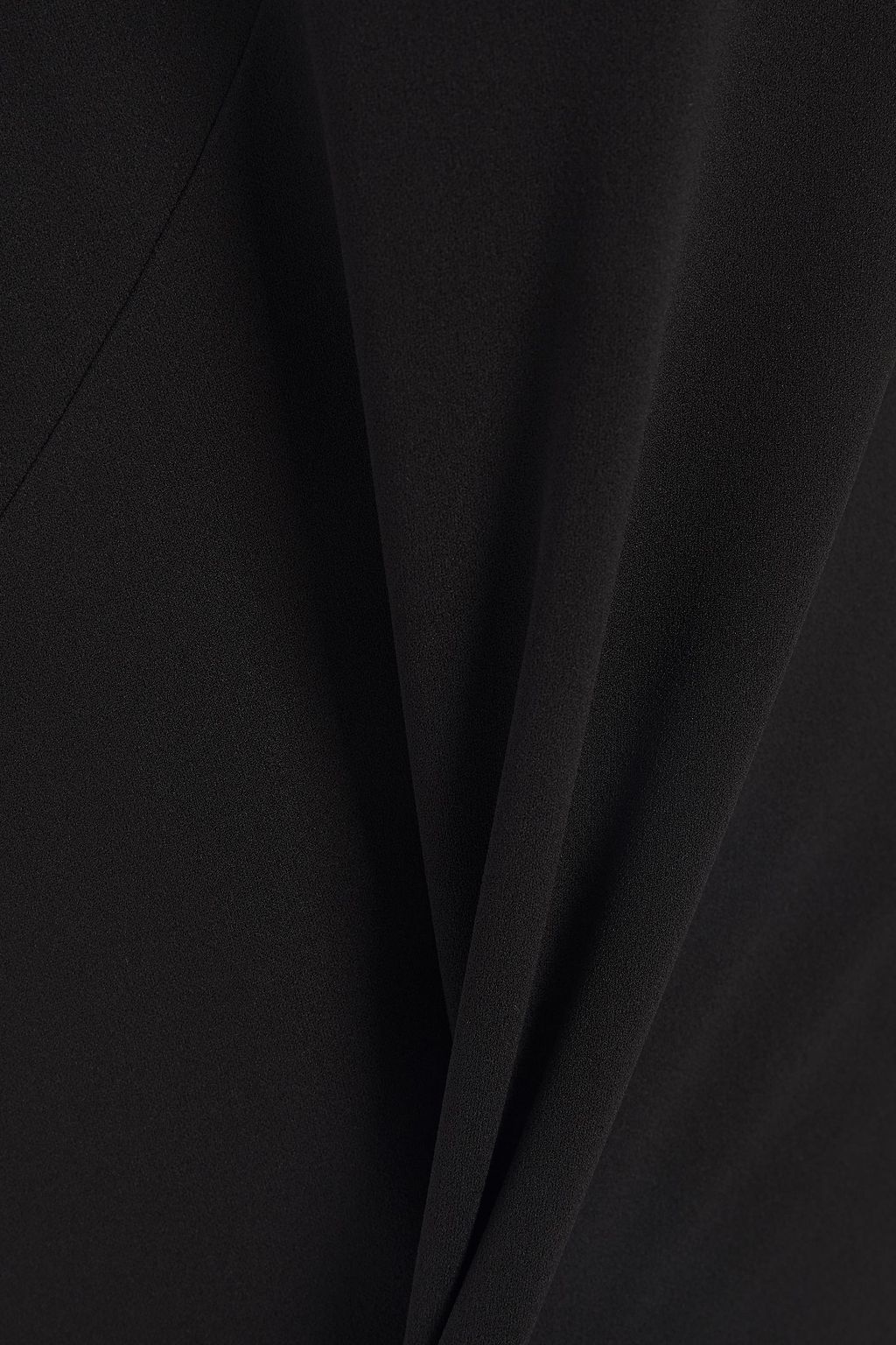 HALSTON Asymmetric strapless chiffon-paneled stretch-cady dress