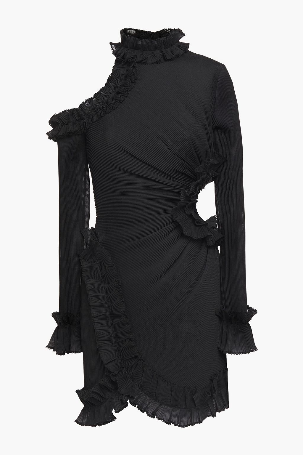 ruffle cut out dress