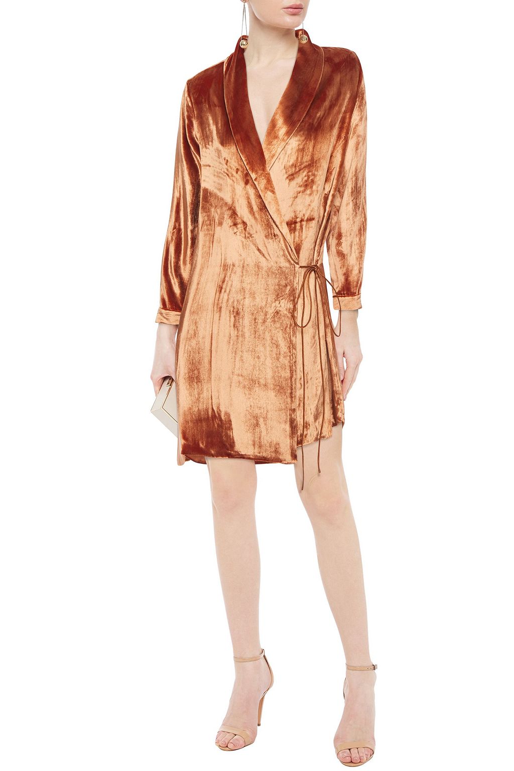 Copper Velvet mini wrap dress | Sale up ...