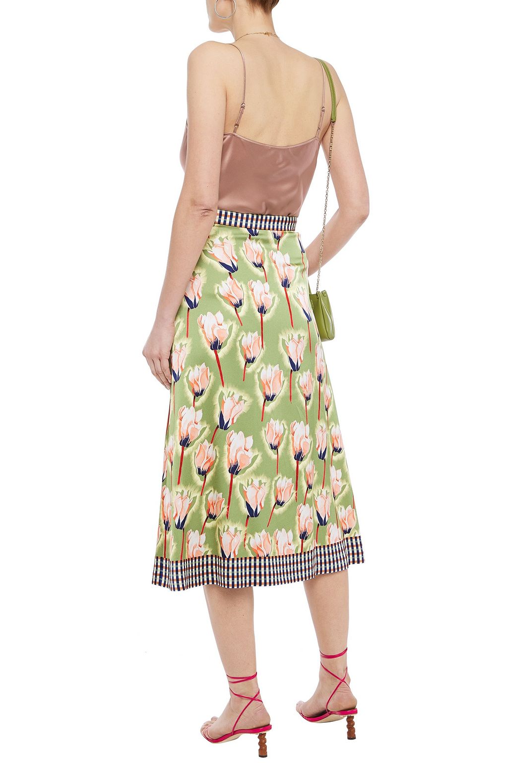 TEMPERLEY LONDON Arabesque floral-print satin-crepe midi skirt