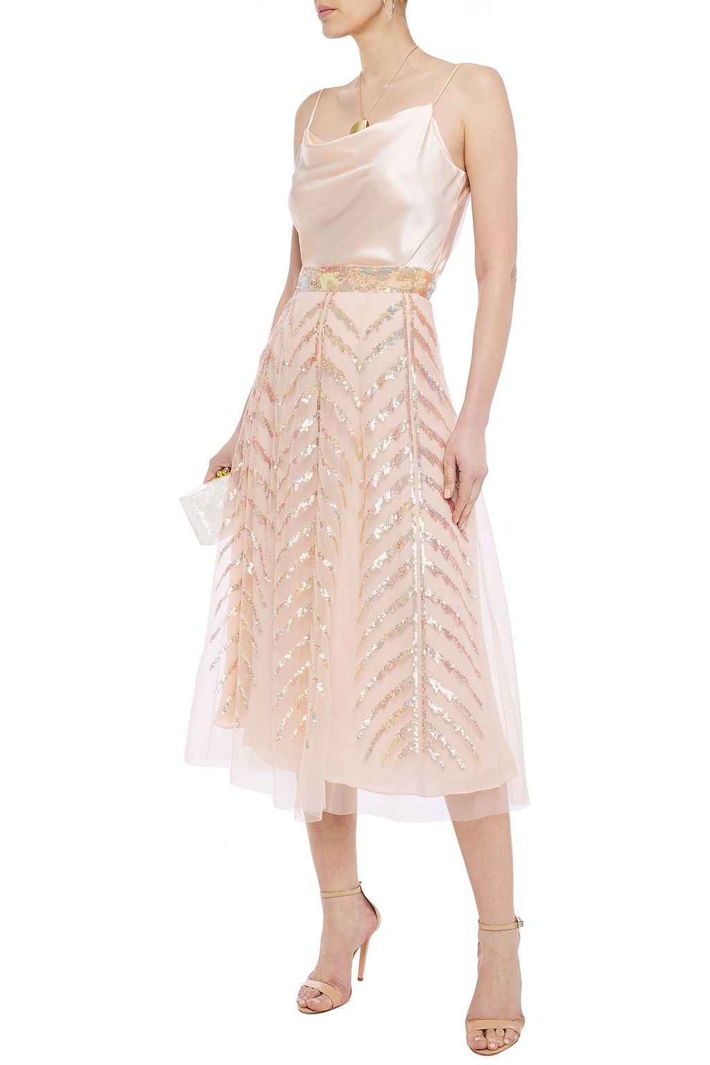 TEMPERLEY LONDON Dusk embellished tulle midi skirt