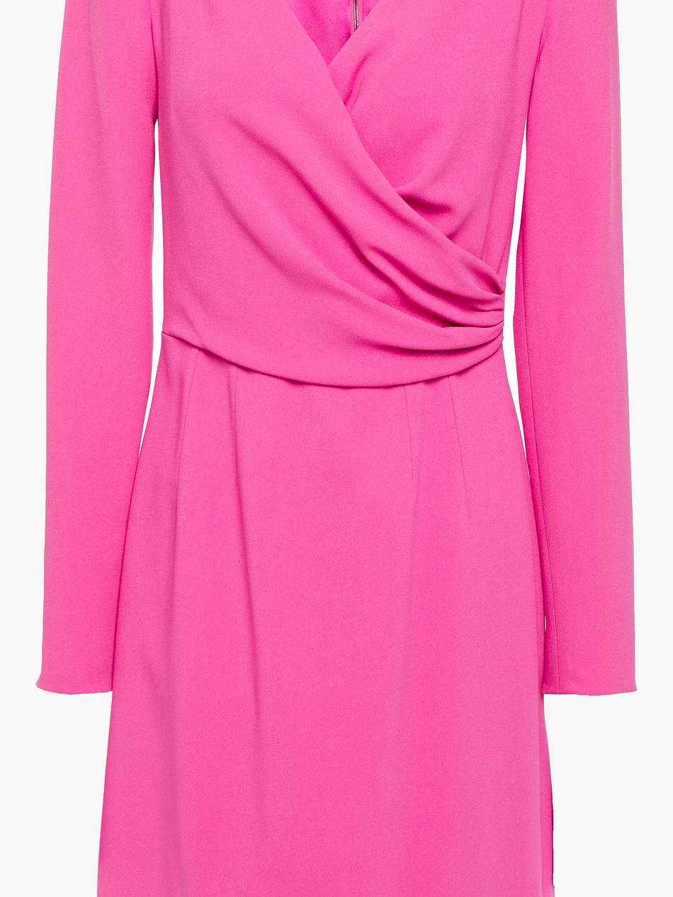 wrap-effect crepe mini dress