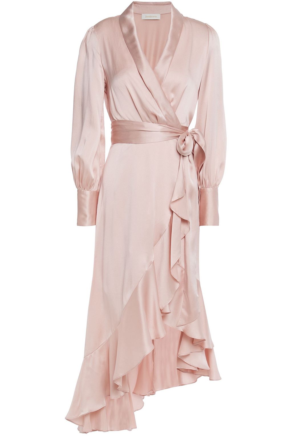 blush silk wrap dress